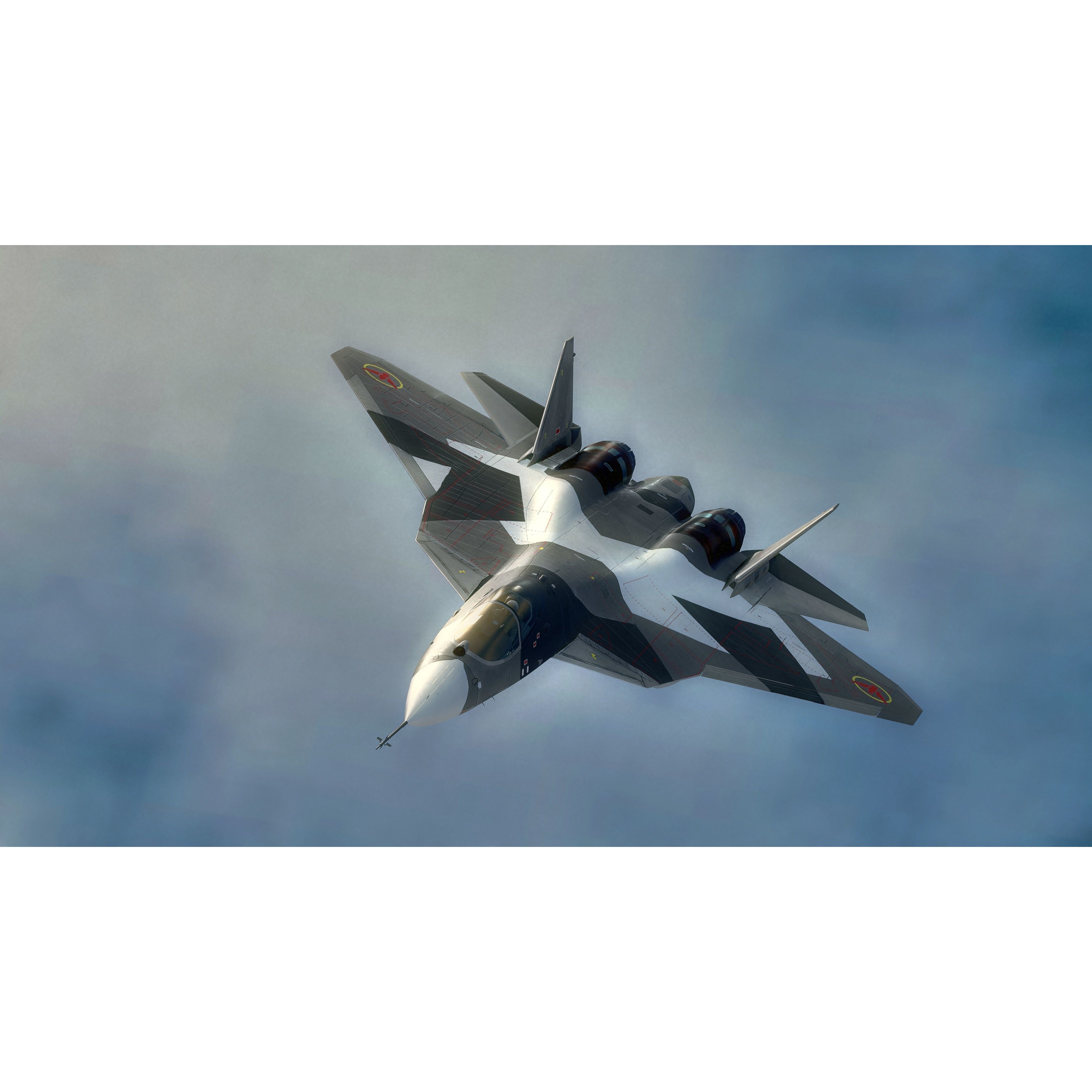 SU57 Felon - Low-Poly Game-Ready 3D Model - View 24