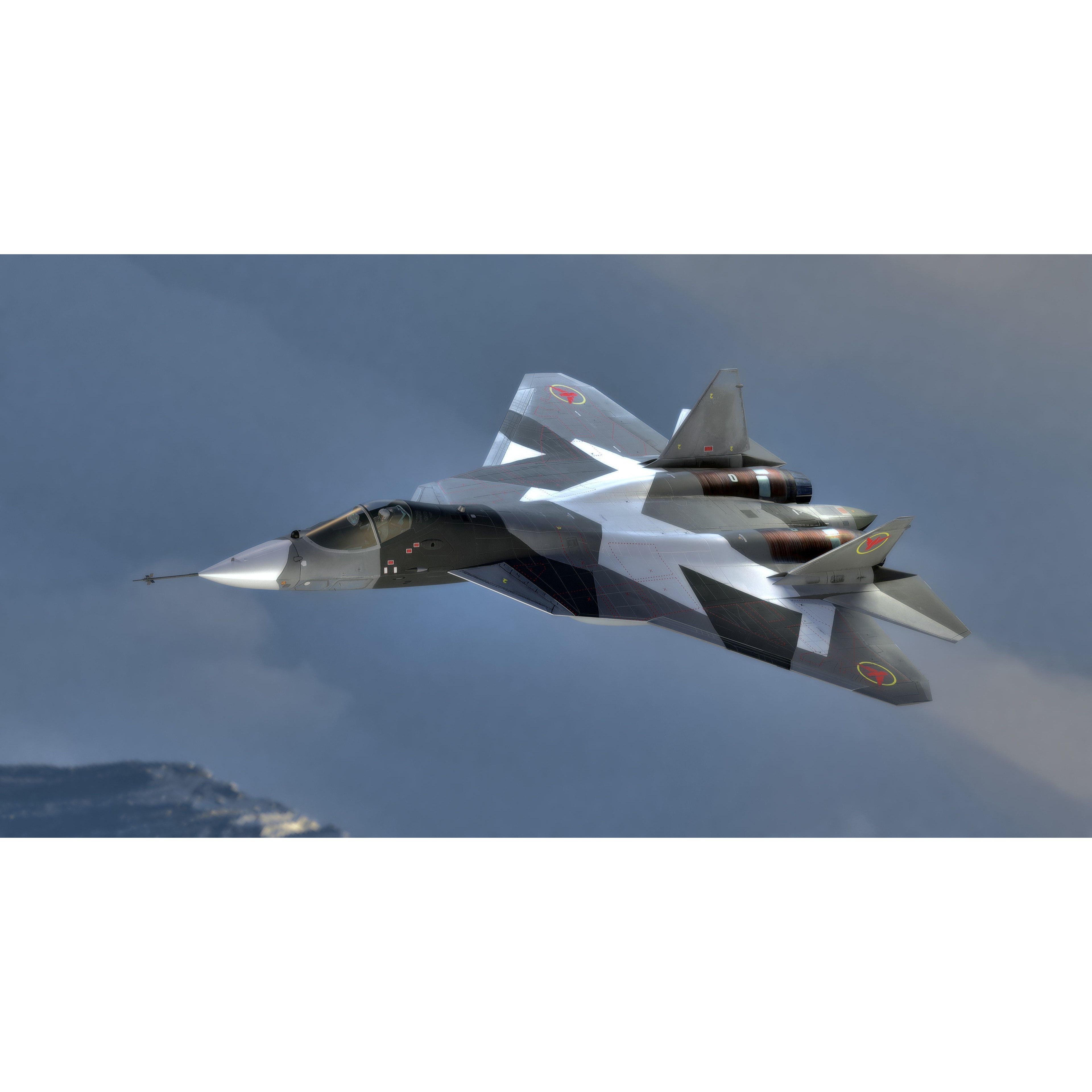 SU57 Felon - Low-Poly Game-Ready 3D Model - View 25
