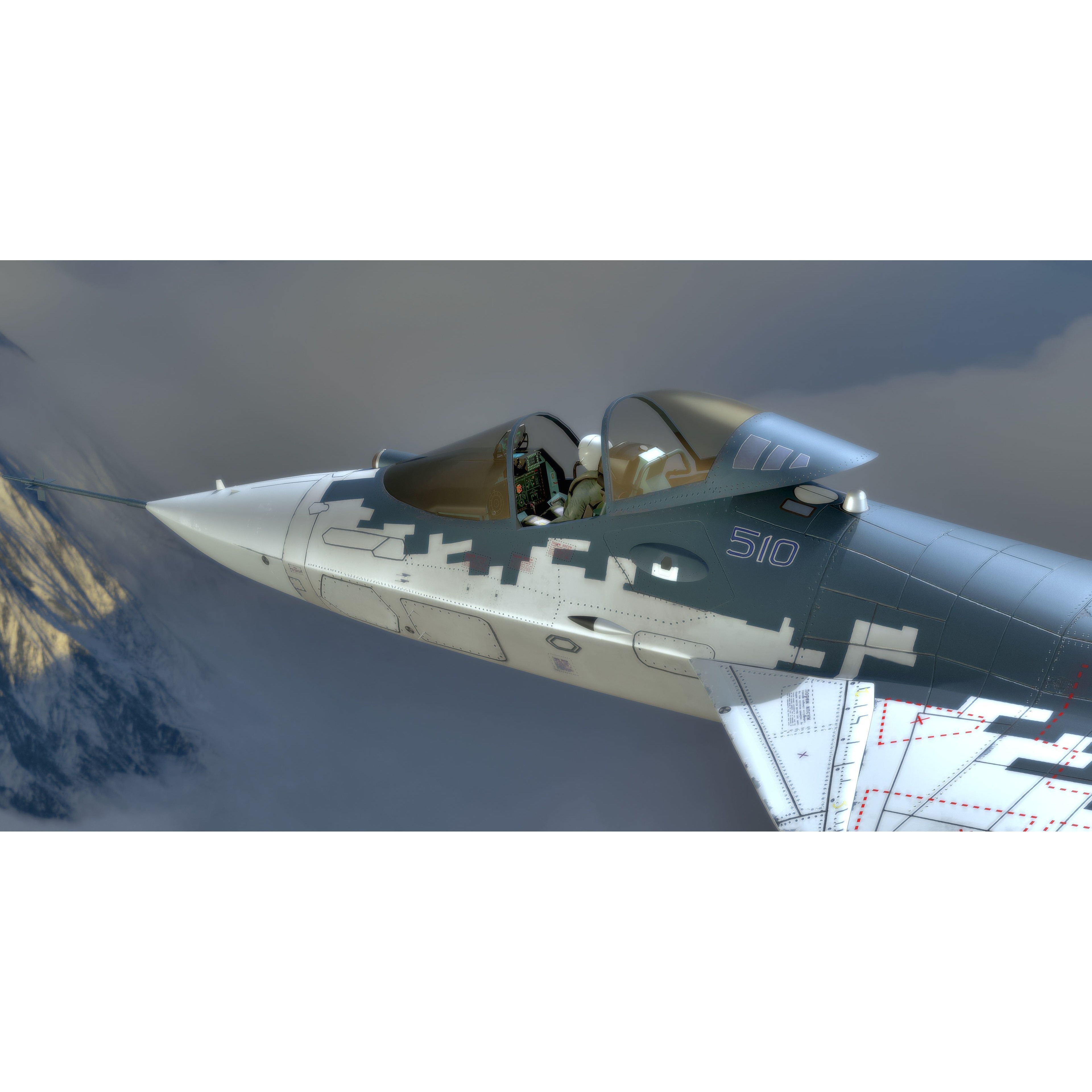 SU57 Felon - Low-Poly Game-Ready 3D Model - View 29