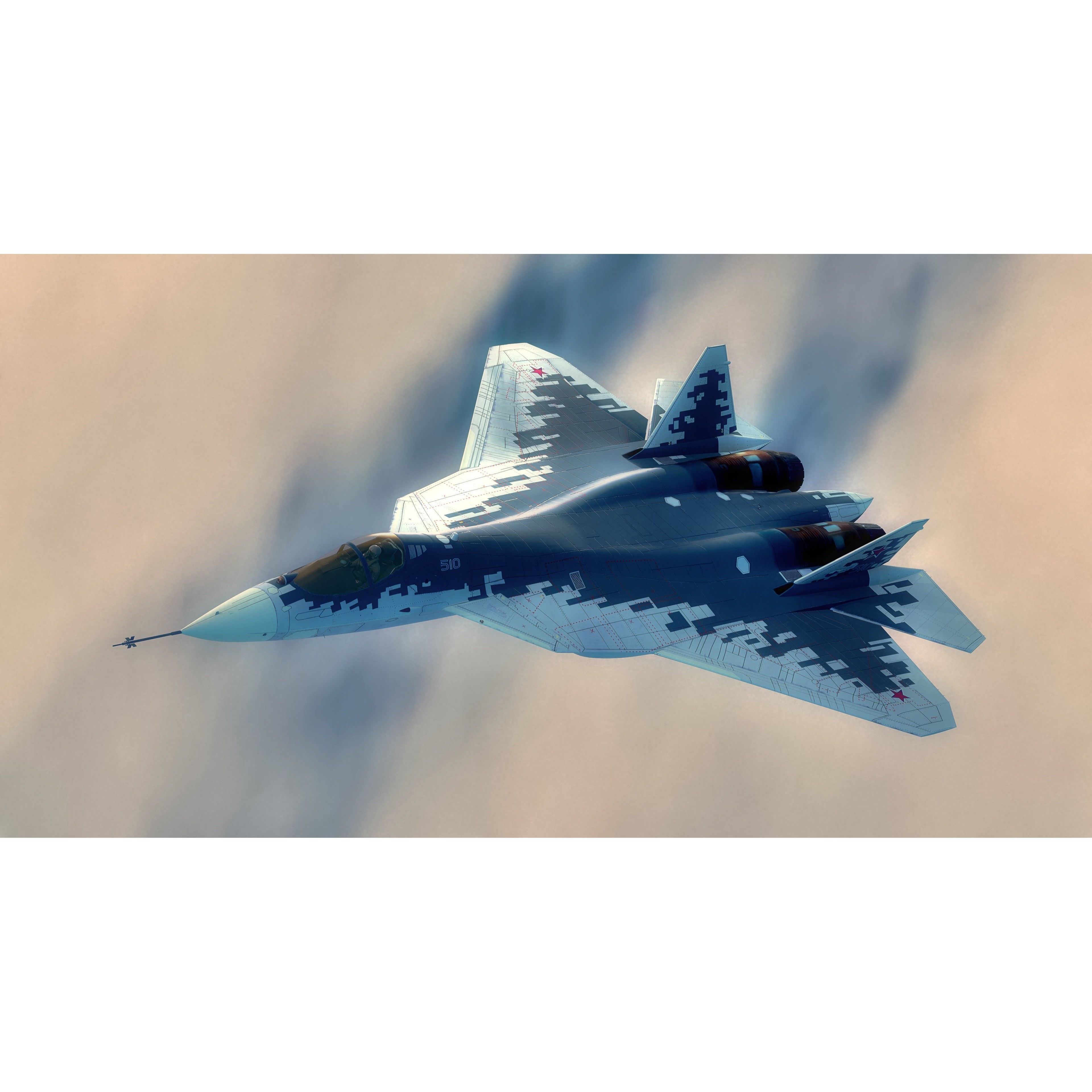 SU57 Felon - Low-Poly Game-Ready 3D Model - View 3