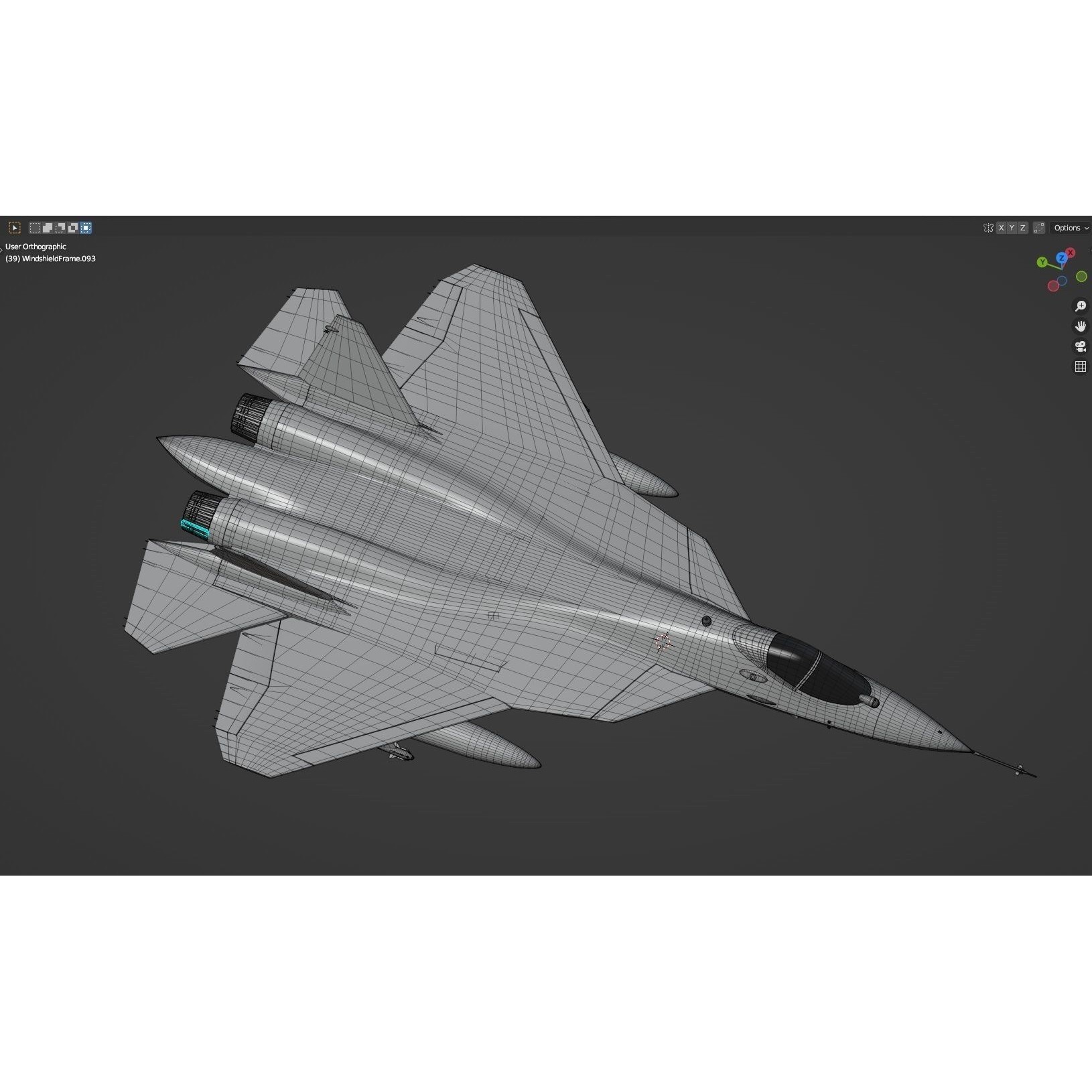 SU57 Felon - Low-Poly Game-Ready 3D Model - View 33