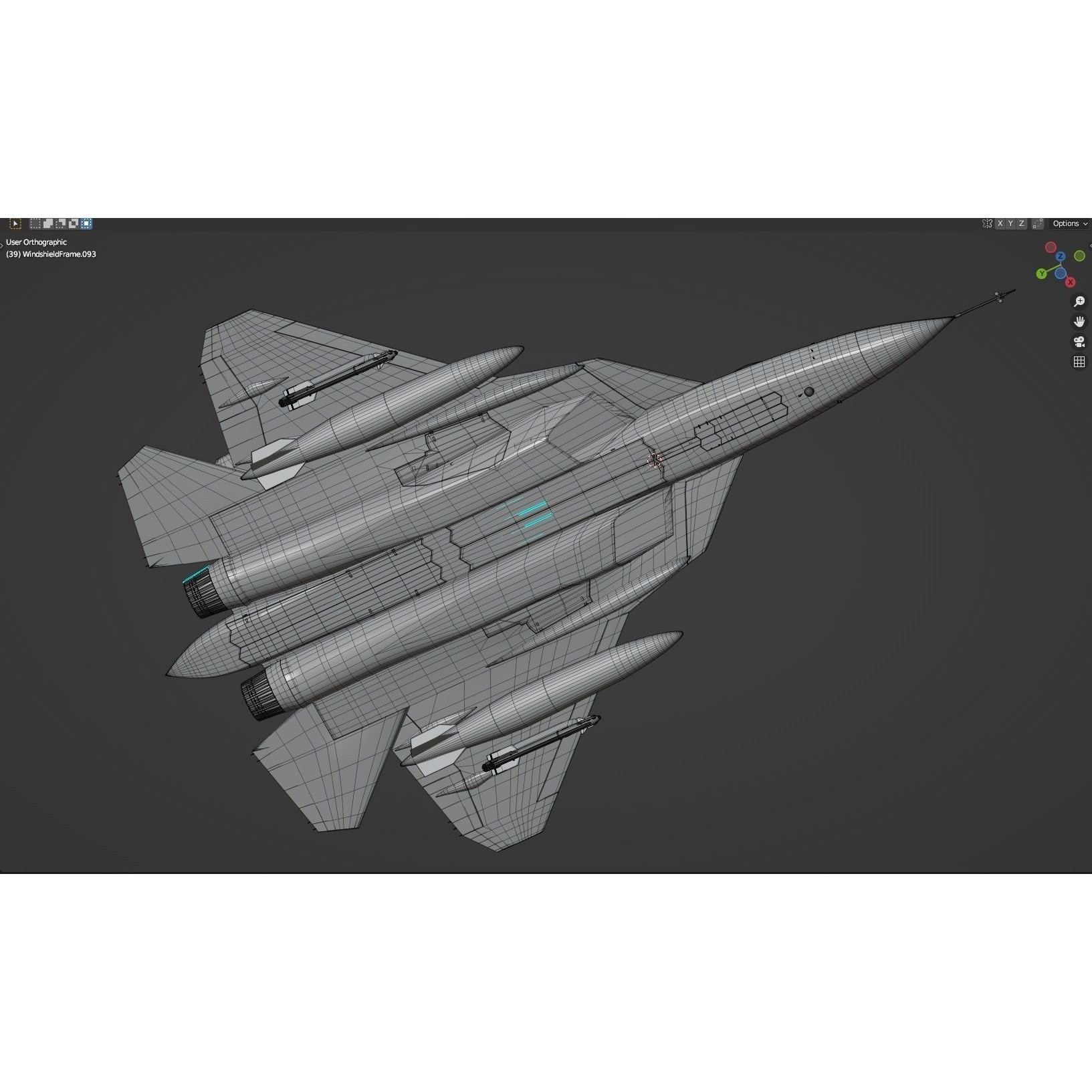 SU57 Felon - Low-Poly Game-Ready 3D Model - View 34