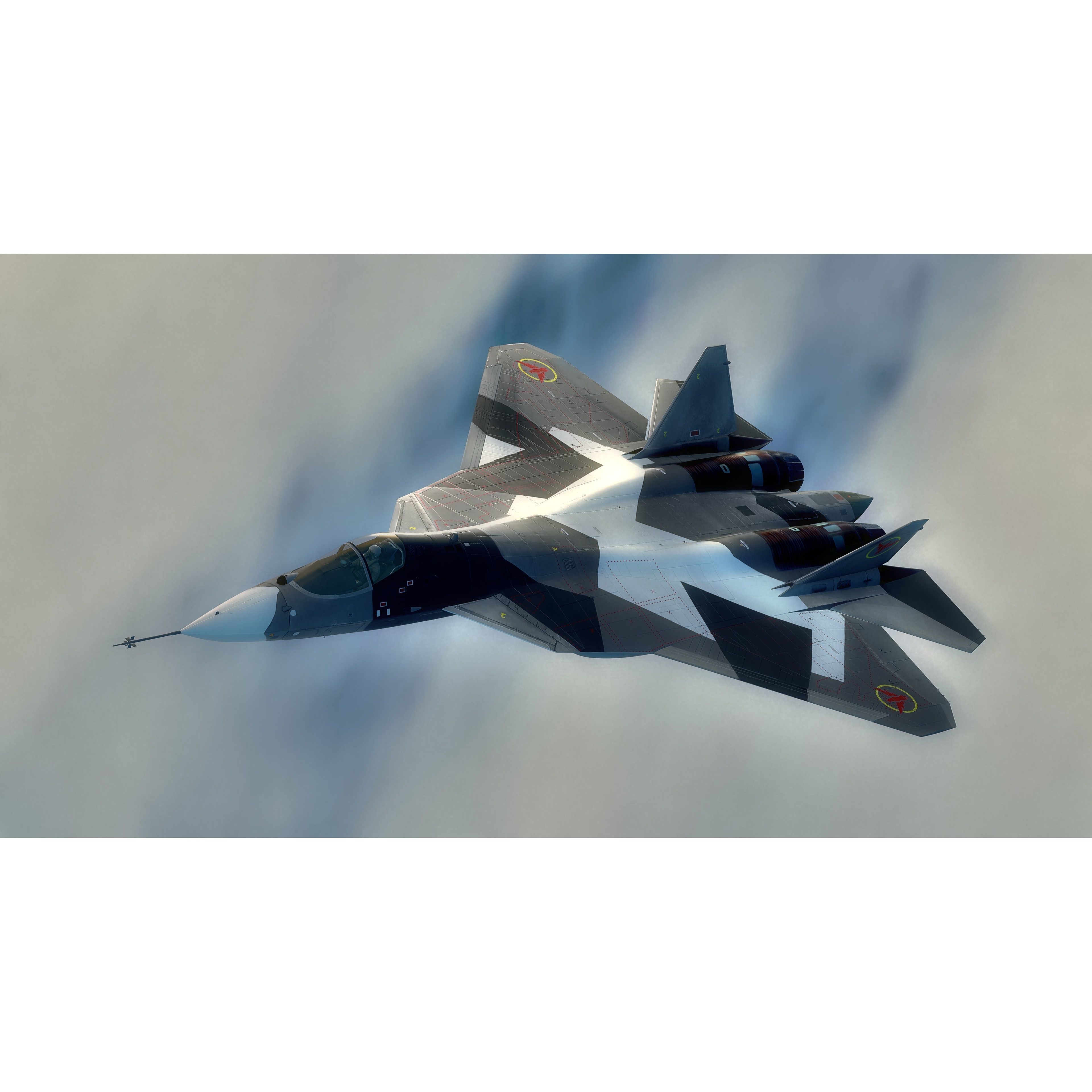 SU57 Felon - Low-Poly Game-Ready 3D Model - View 4