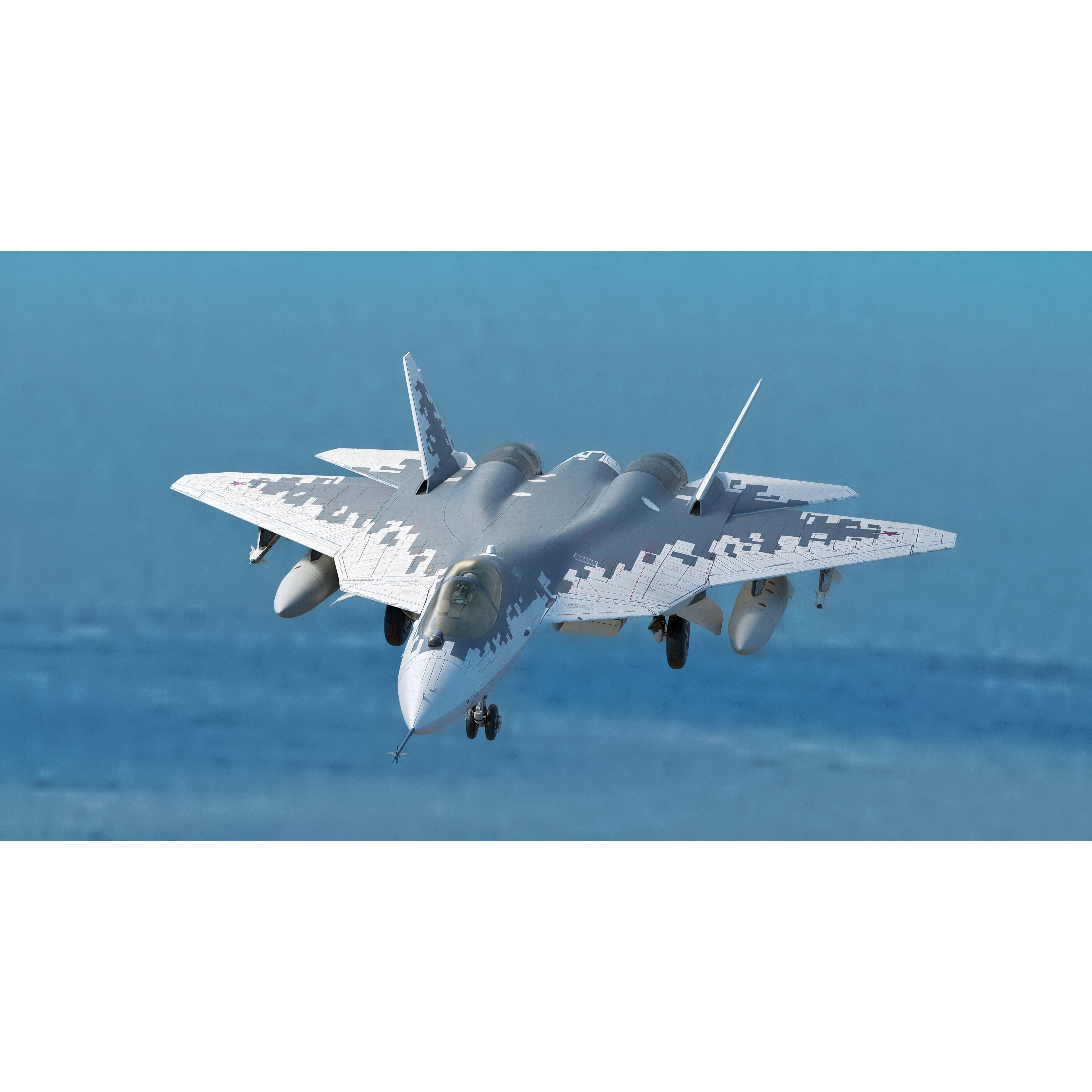 SU57 Felon - Low-Poly Game-Ready 3D Model - View 5