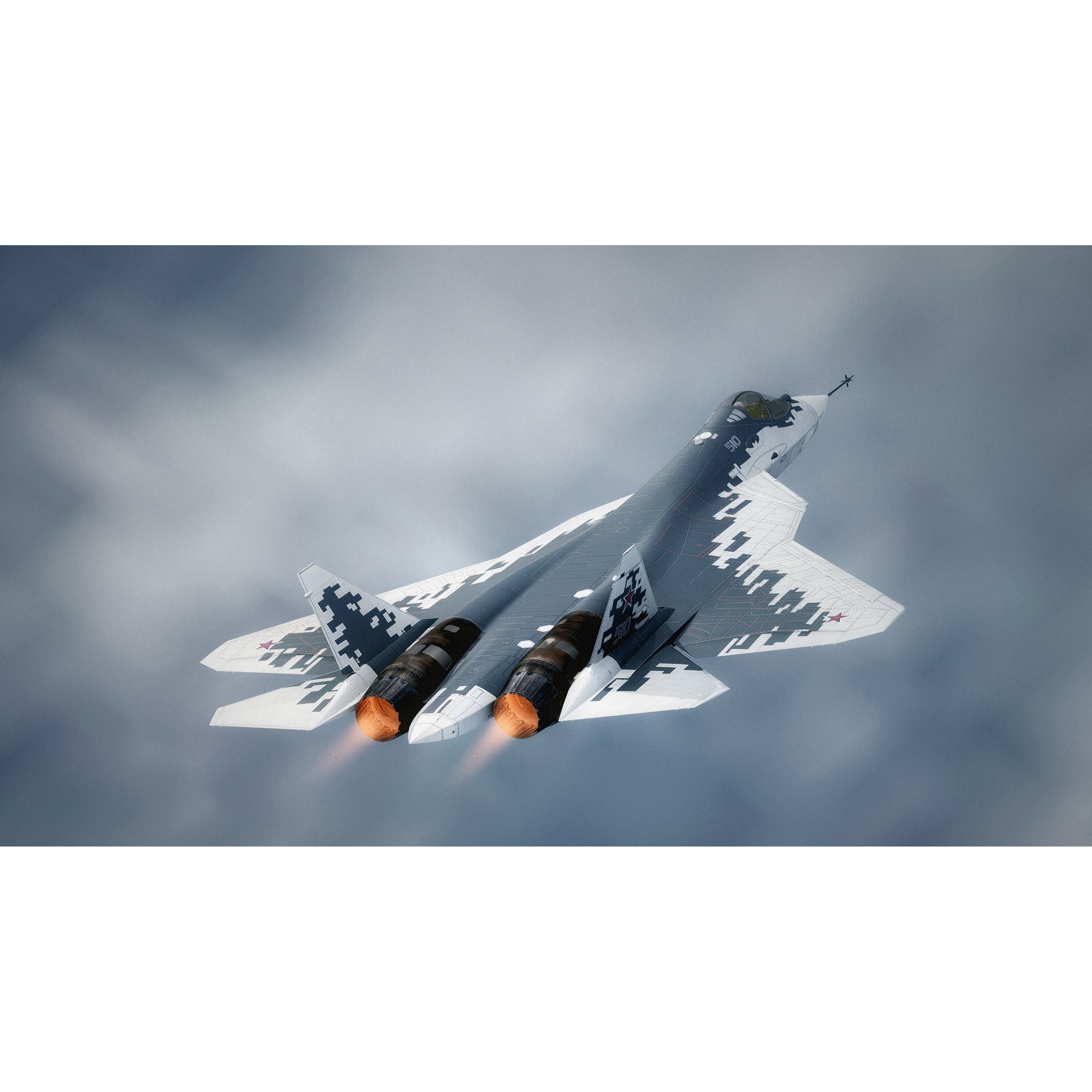 SU57 Felon - Low-Poly Game-Ready 3D Model - View 7