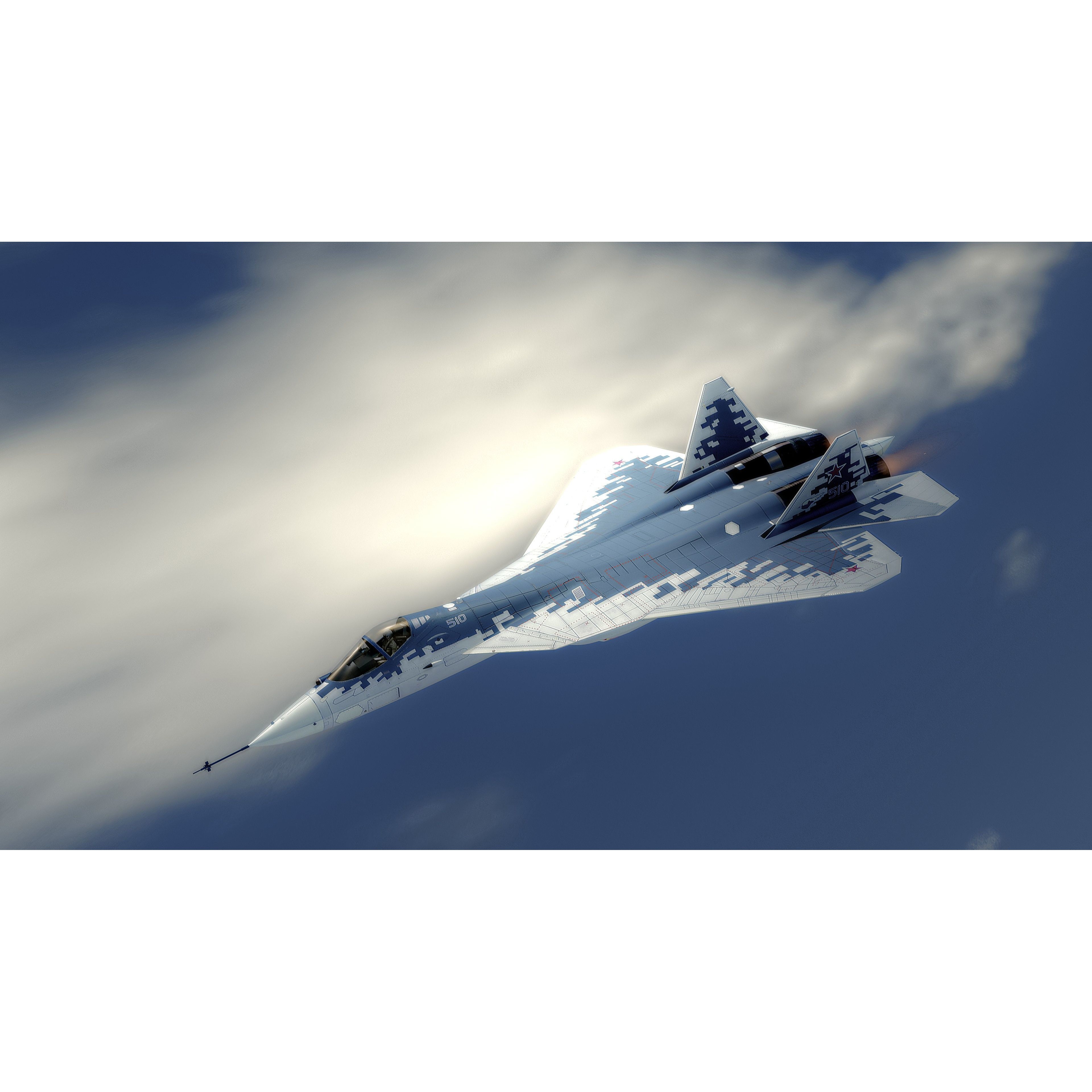 SU57 Felon - Low-Poly Game-Ready 3D Model - View 9