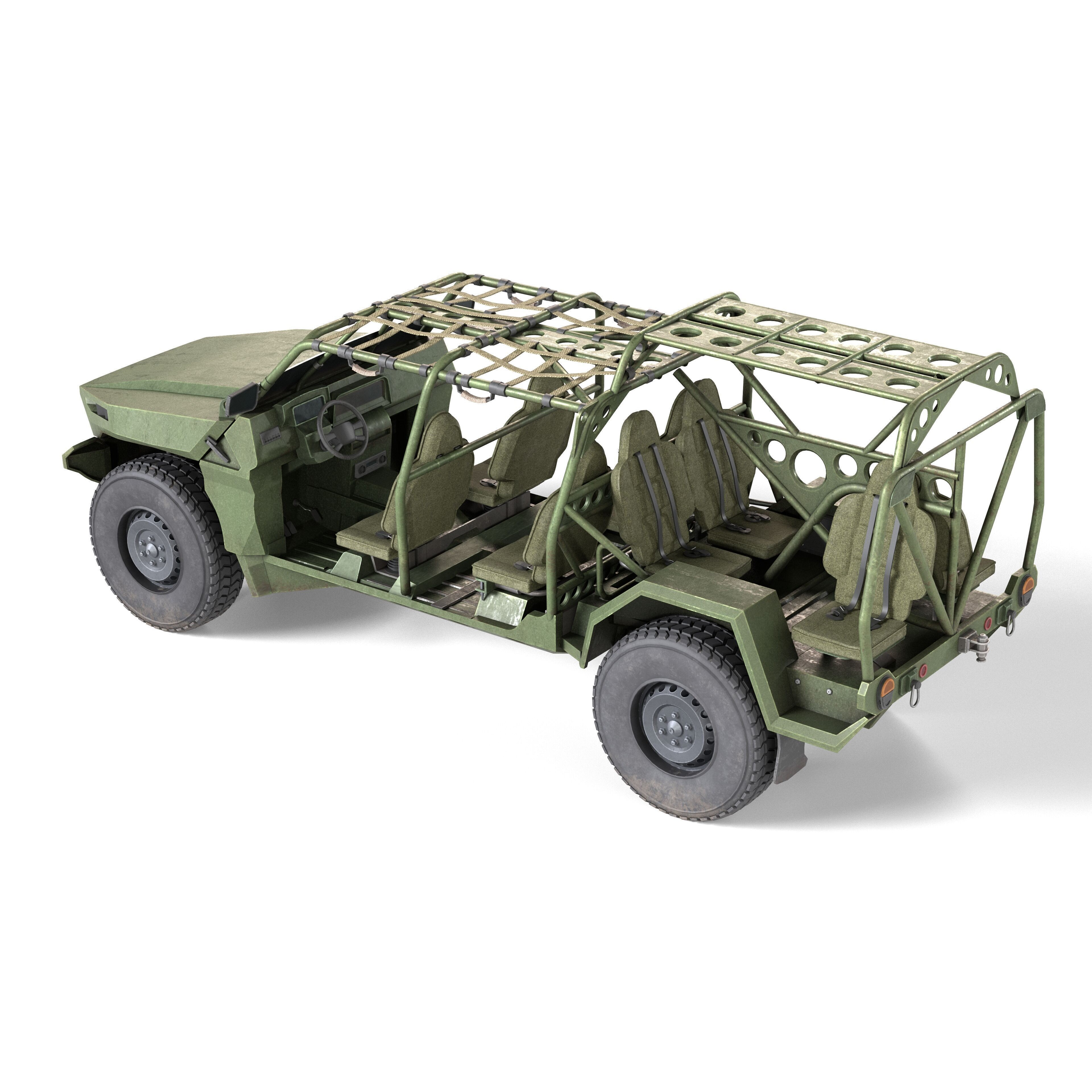 Chevy Colorado ZR2 Military ISV - Low-Poly Game-Ready 3D Model - View 3