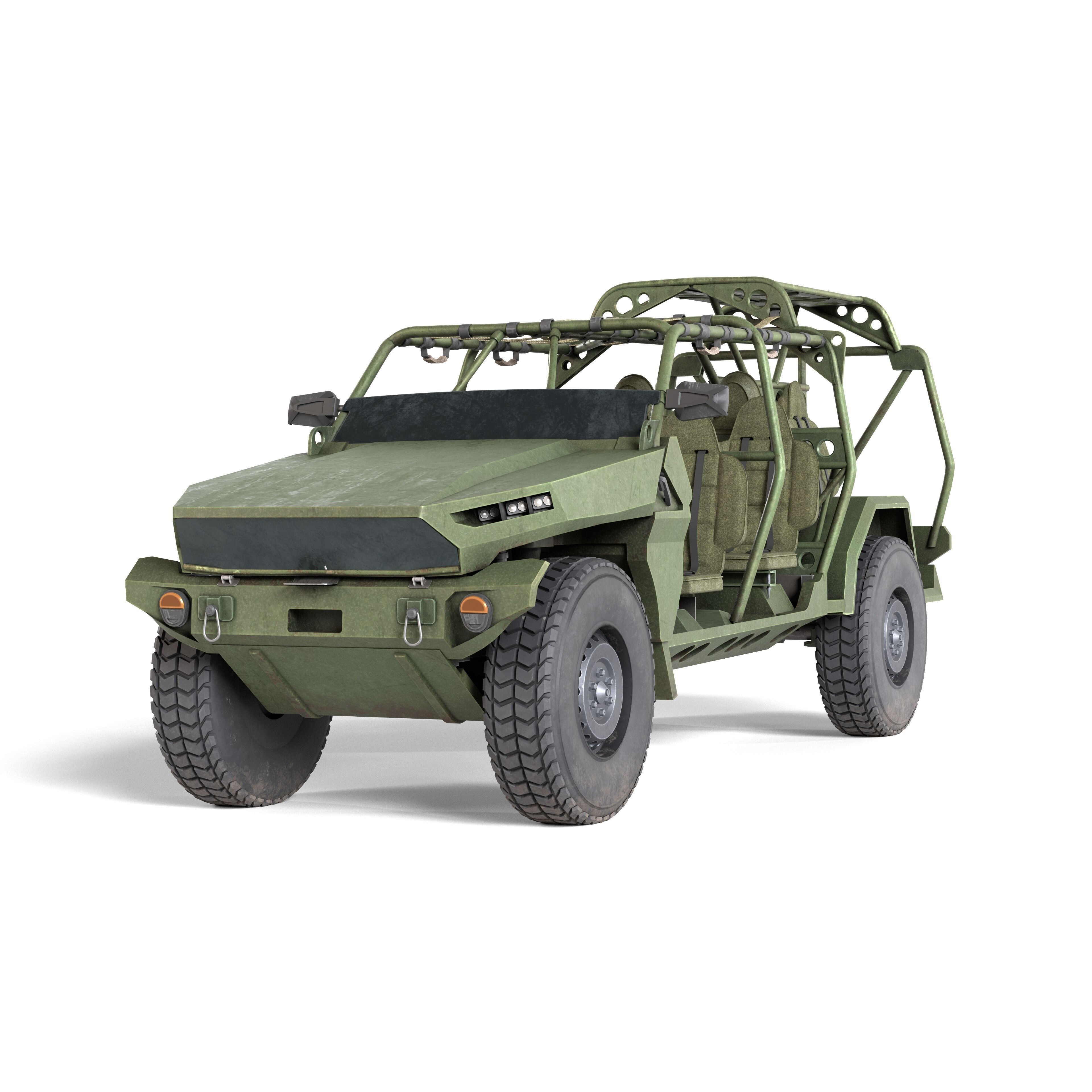 Chevy Colorado ZR2 Military ISV - Low-Poly Game-Ready 3D Model - View 4