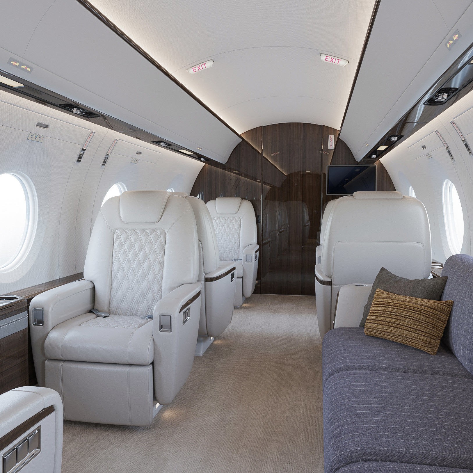 Business Jet Interior - Fully Textured 3D Model - View 4