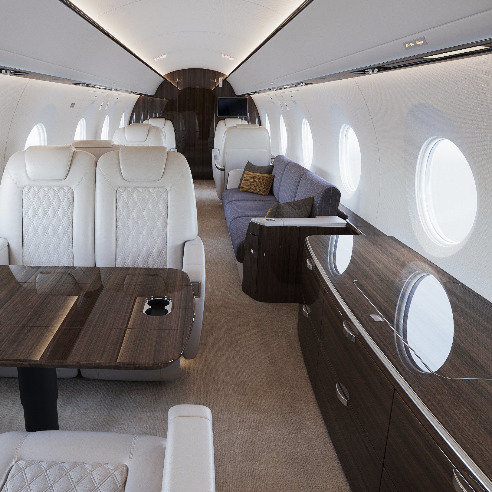Business Jet Interior - Fully Textured 3D Model - View 7