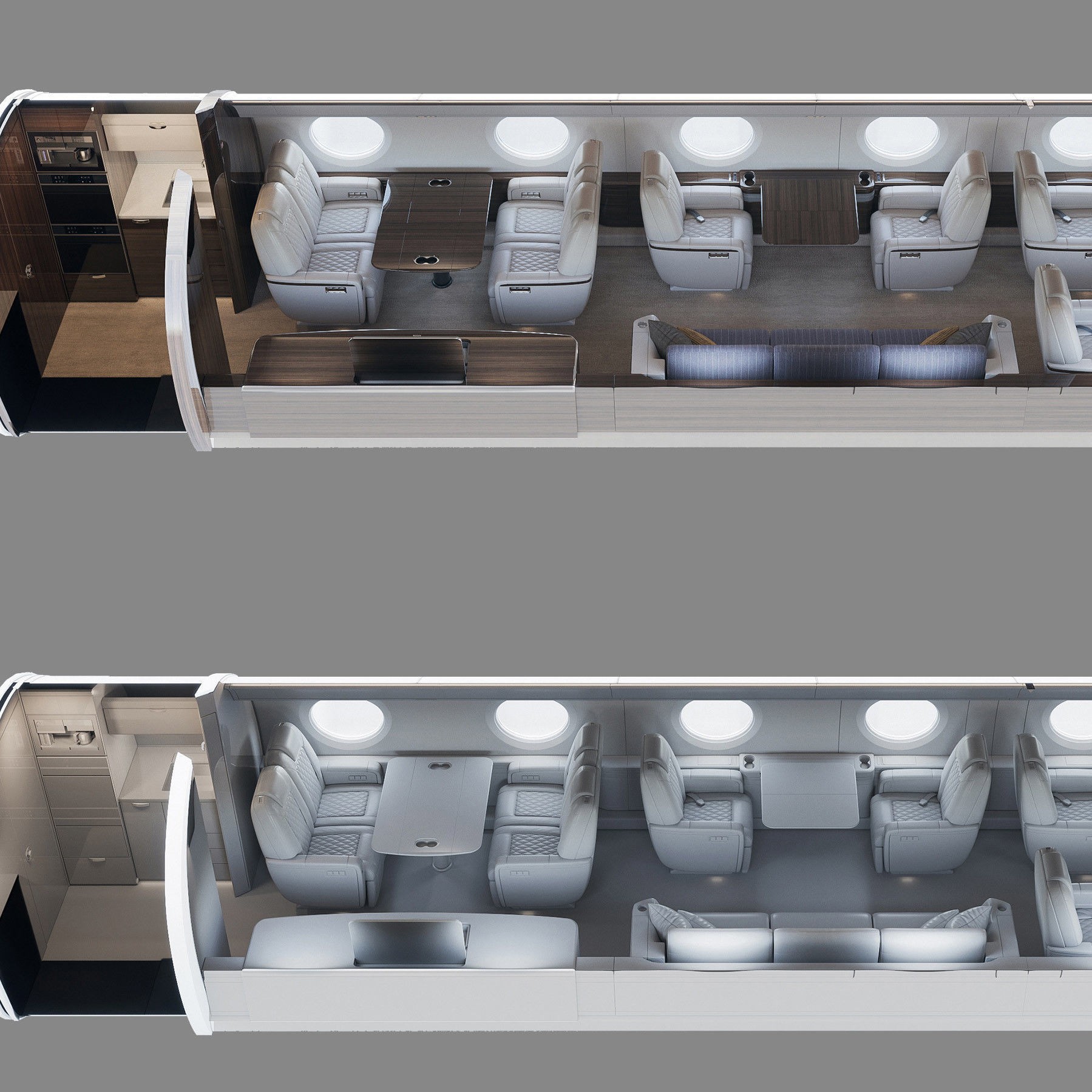 Business Jet Interior - Fully Textured 3D Model - View 9