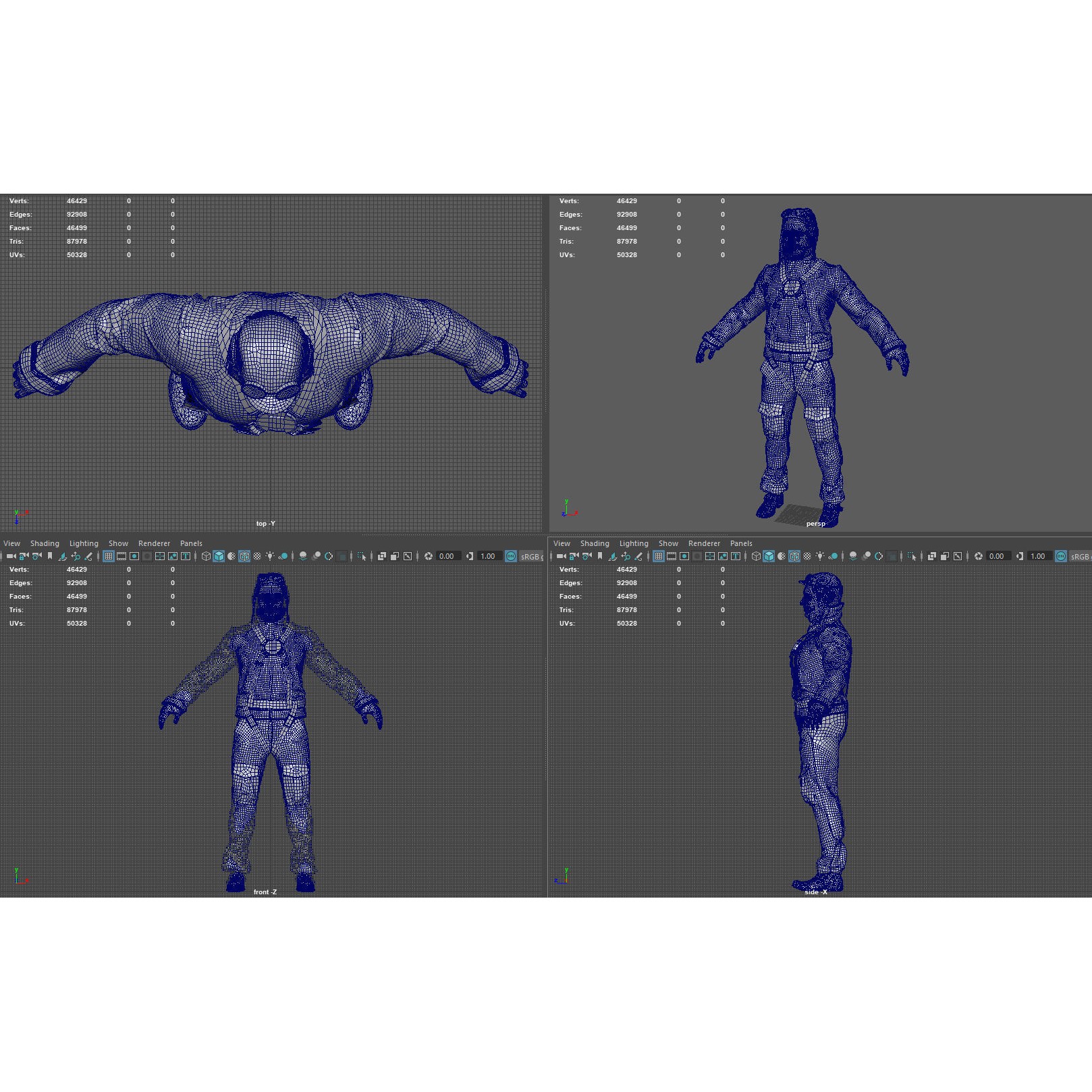 World War II Pilot - Low-Poly Game-Ready 3D Model - View 13