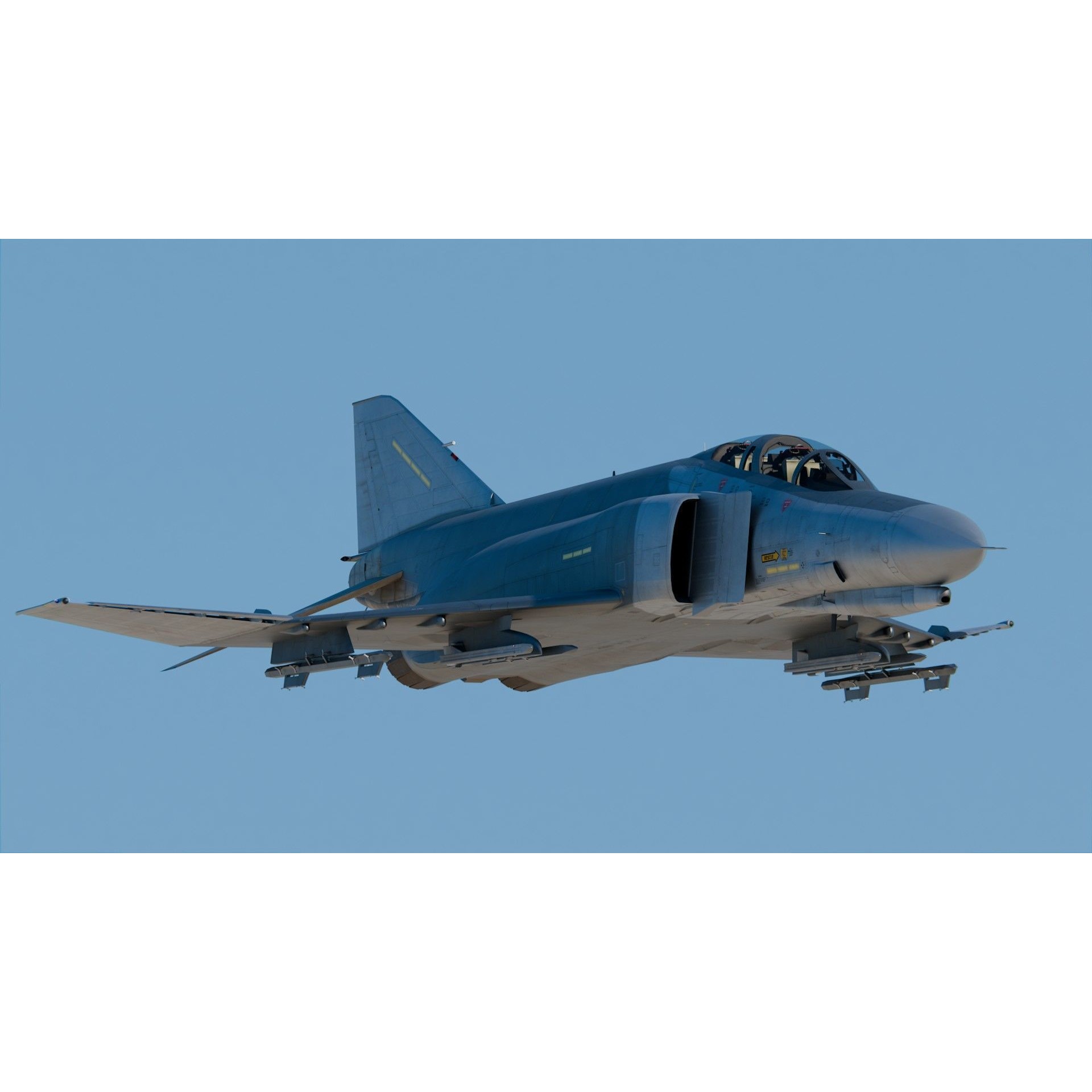 McDonnell Douglas F-4E Phantom II - Game-Ready 3D Model - View 4