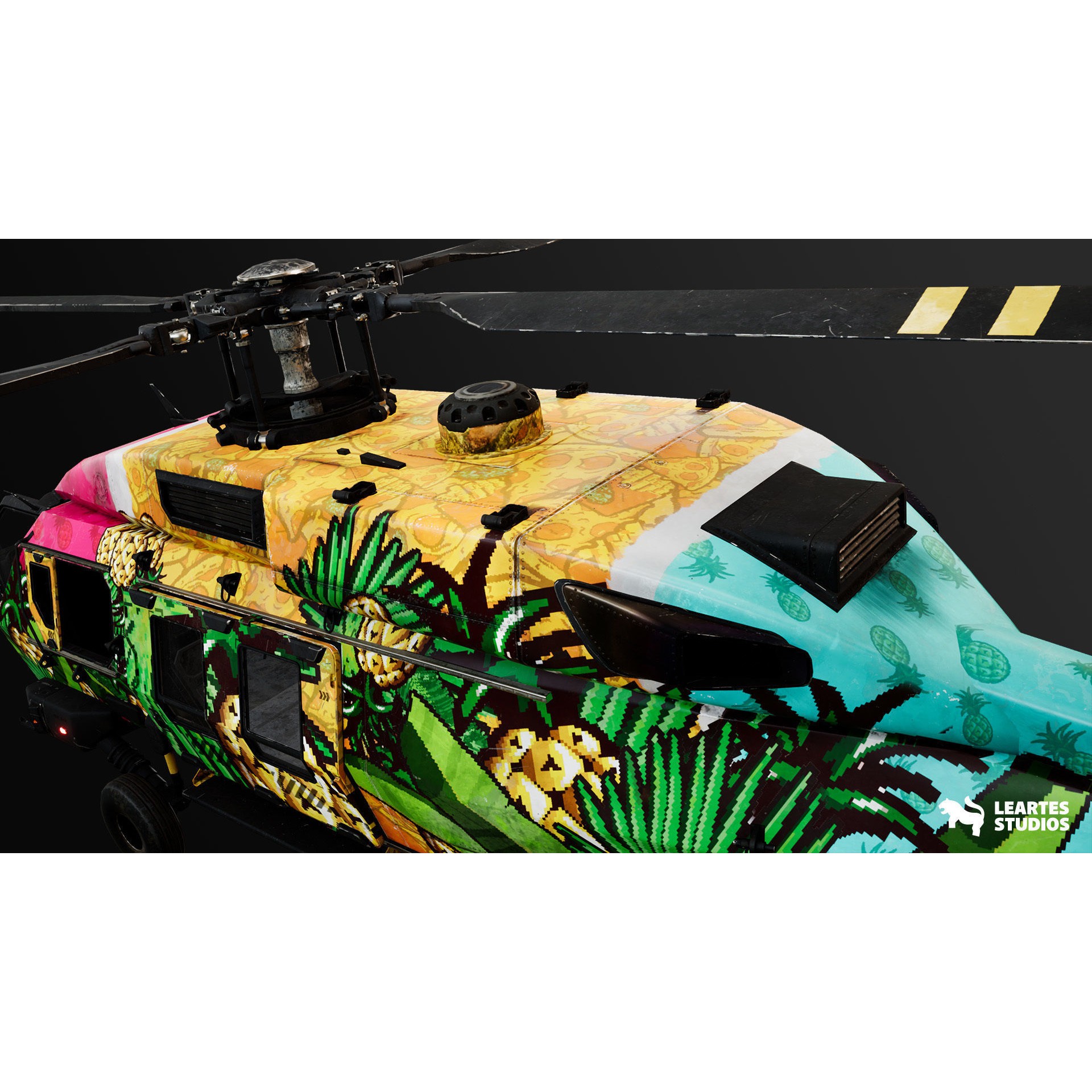 Military Helicopter - Low-Poly Game-Ready 3D Model - View 10