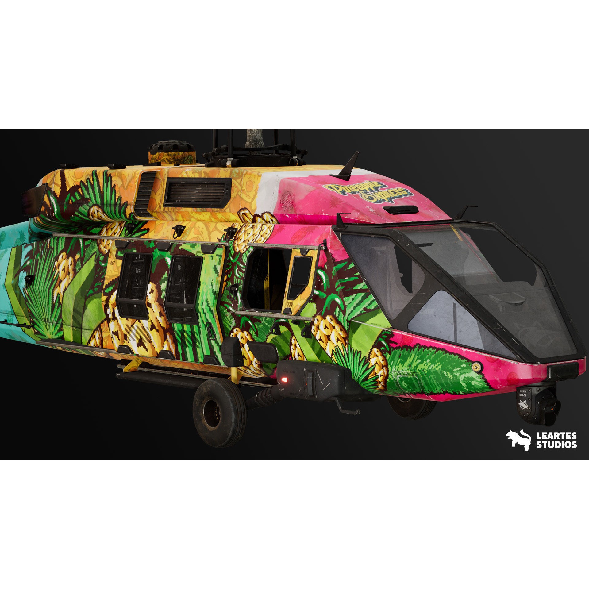 Military Helicopter - Low-Poly Game-Ready 3D Model - View 12