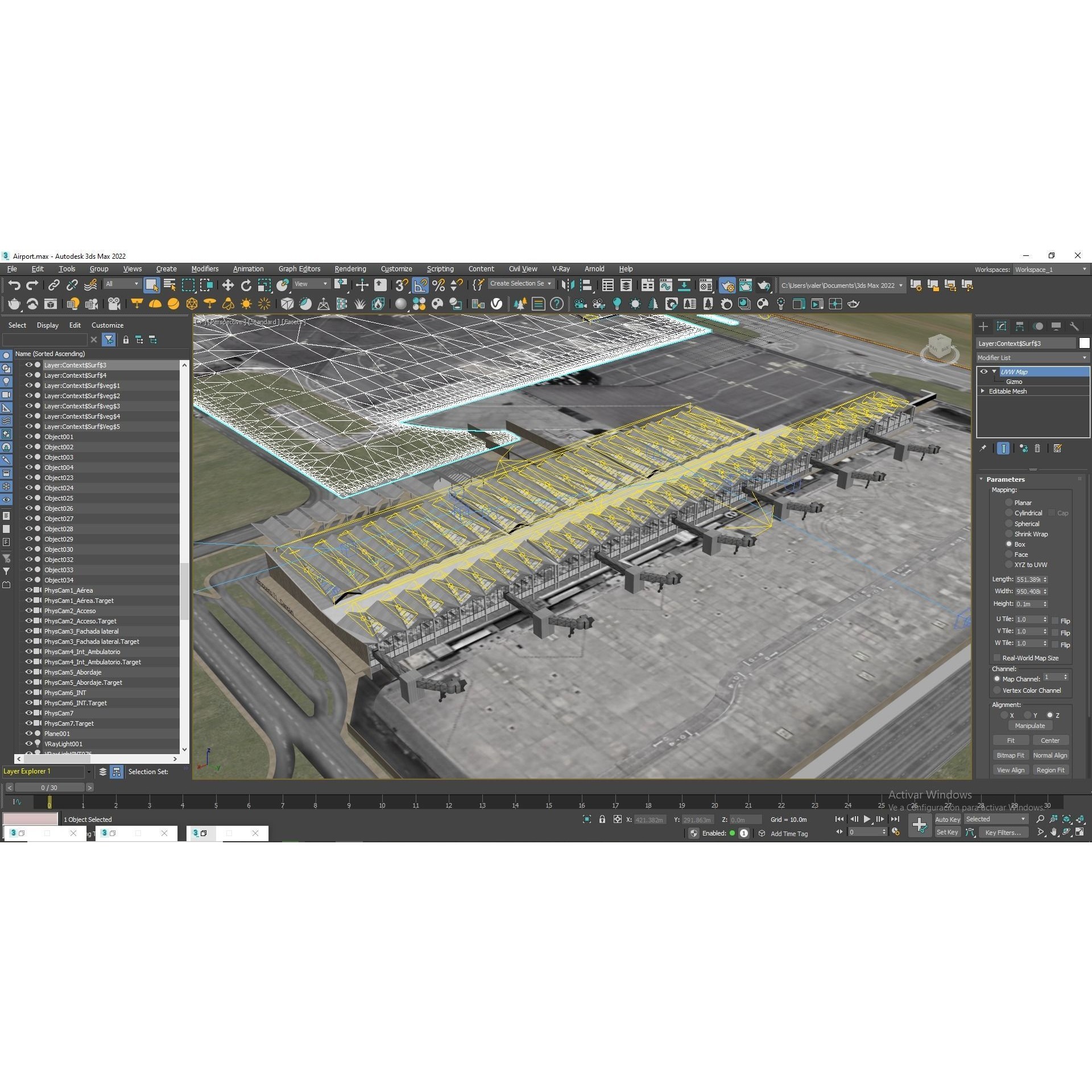 Modern Airport Building - PBR Textured 3D Model