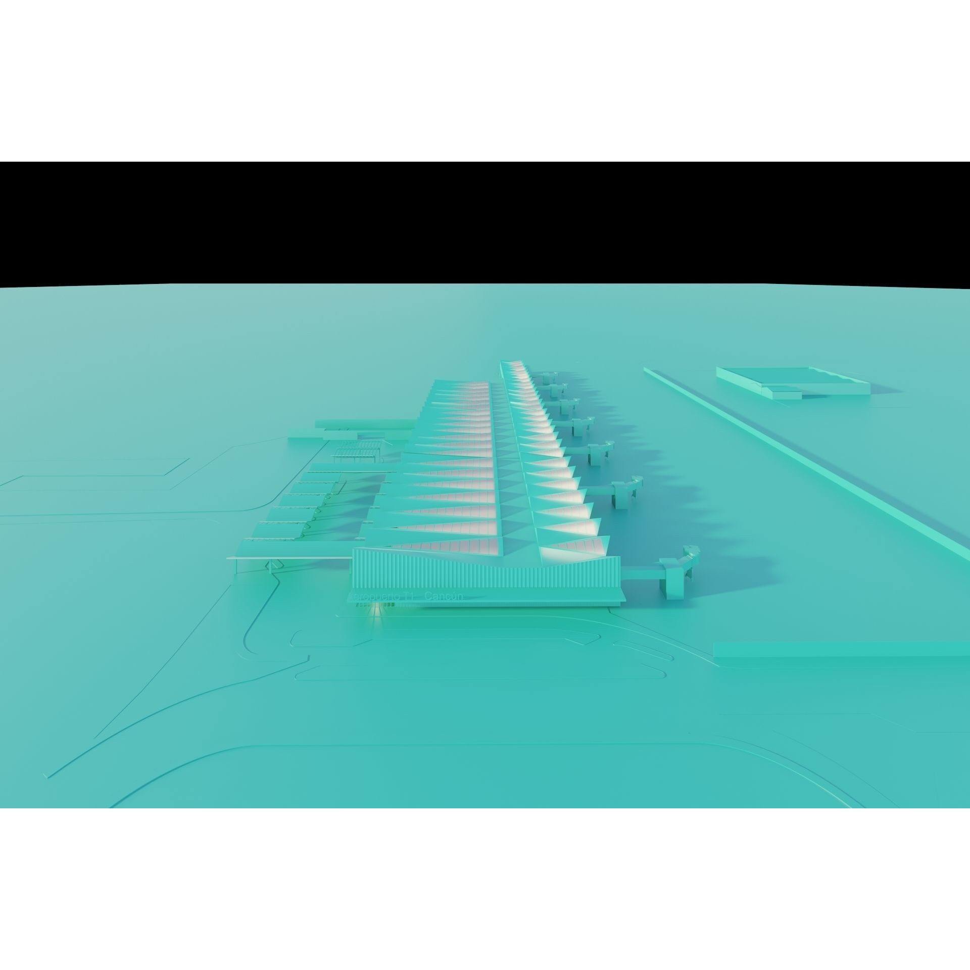 Modern Airport Building - PBR Textured 3D Model - View 10