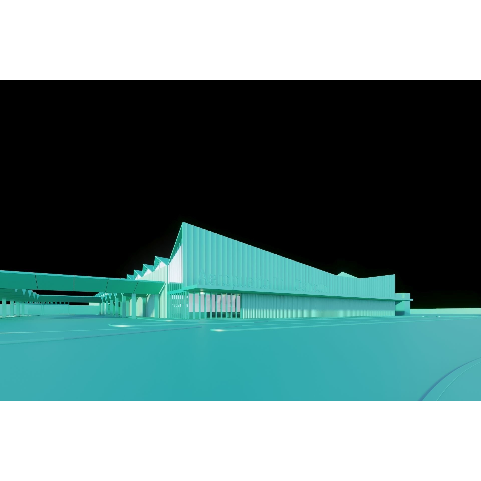 Modern Airport Building - PBR Textured 3D Model - View 12