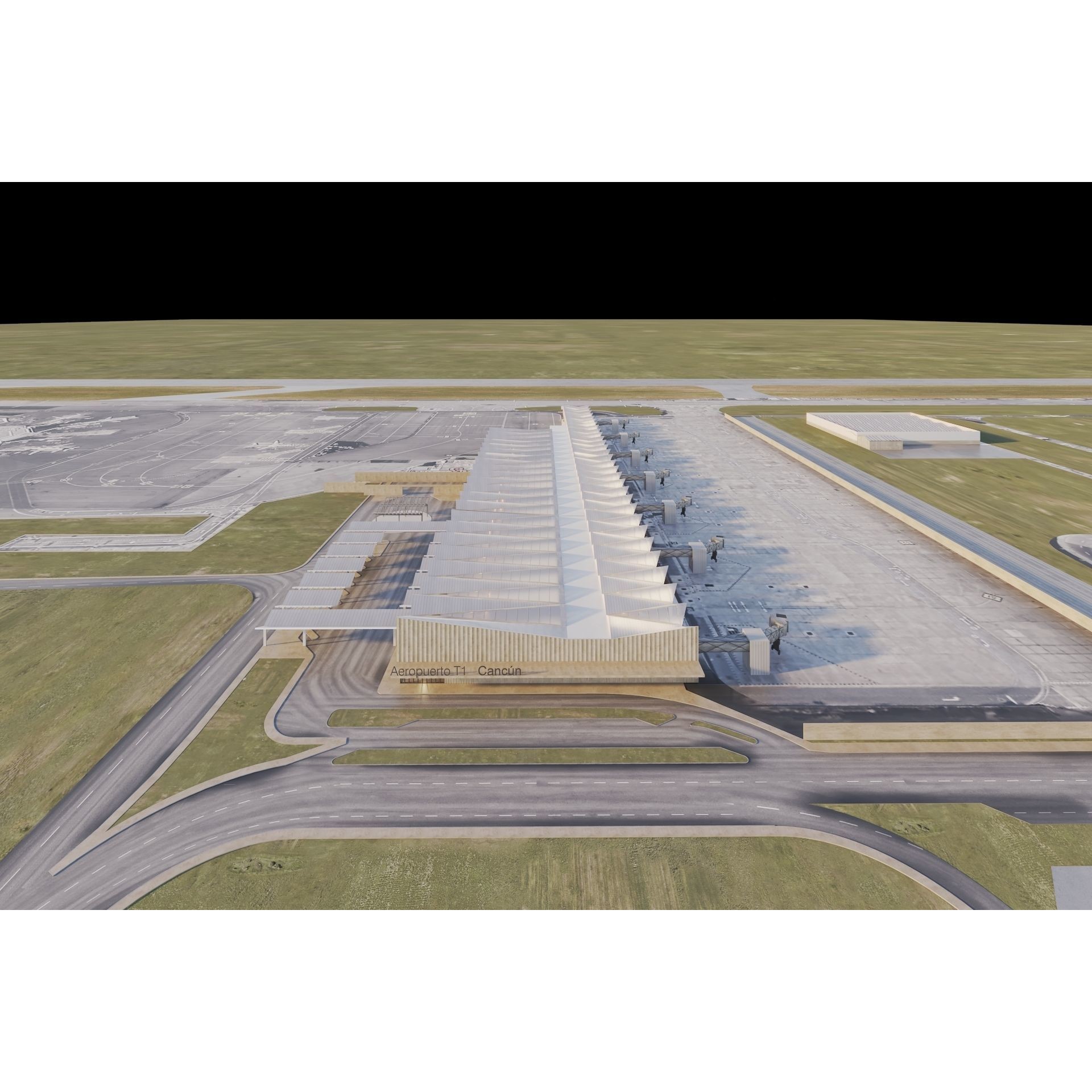 Modern Airport Building - PBR Textured 3D Model - View 14