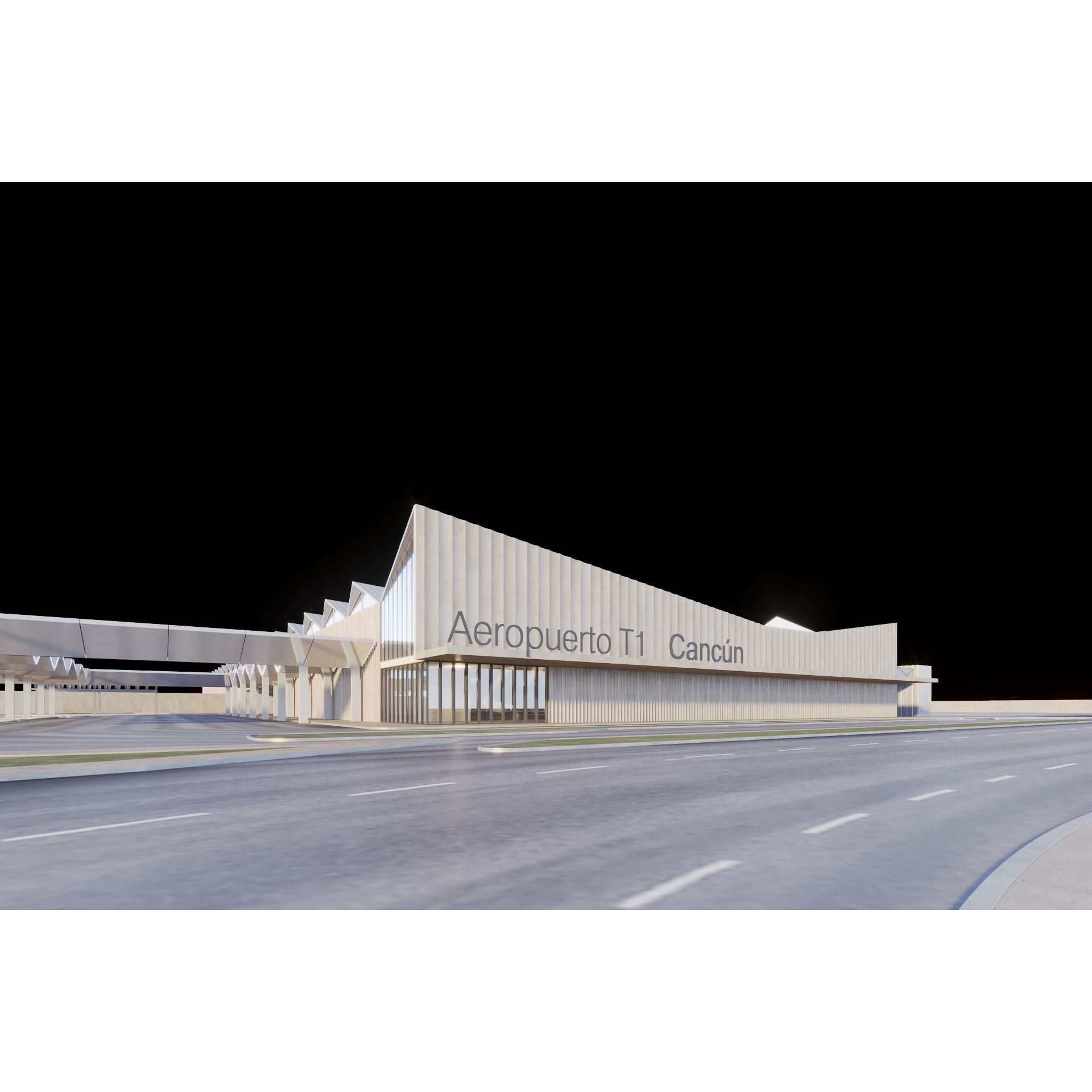 Modern Airport Building - PBR Textured 3D Model - View 16