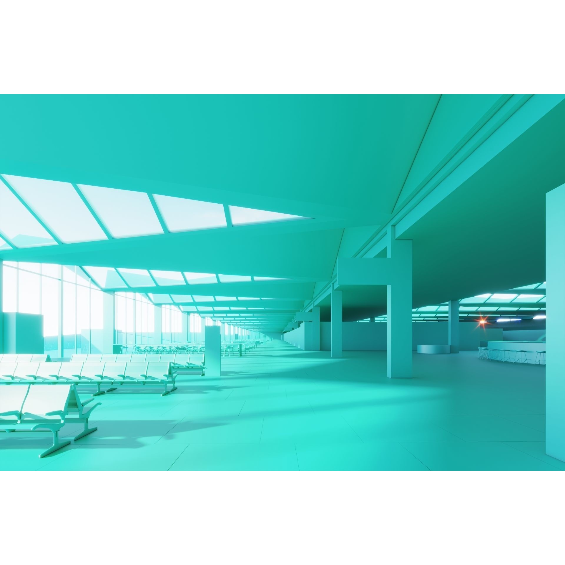 Modern Airport Building - PBR Textured 3D Model - View 3