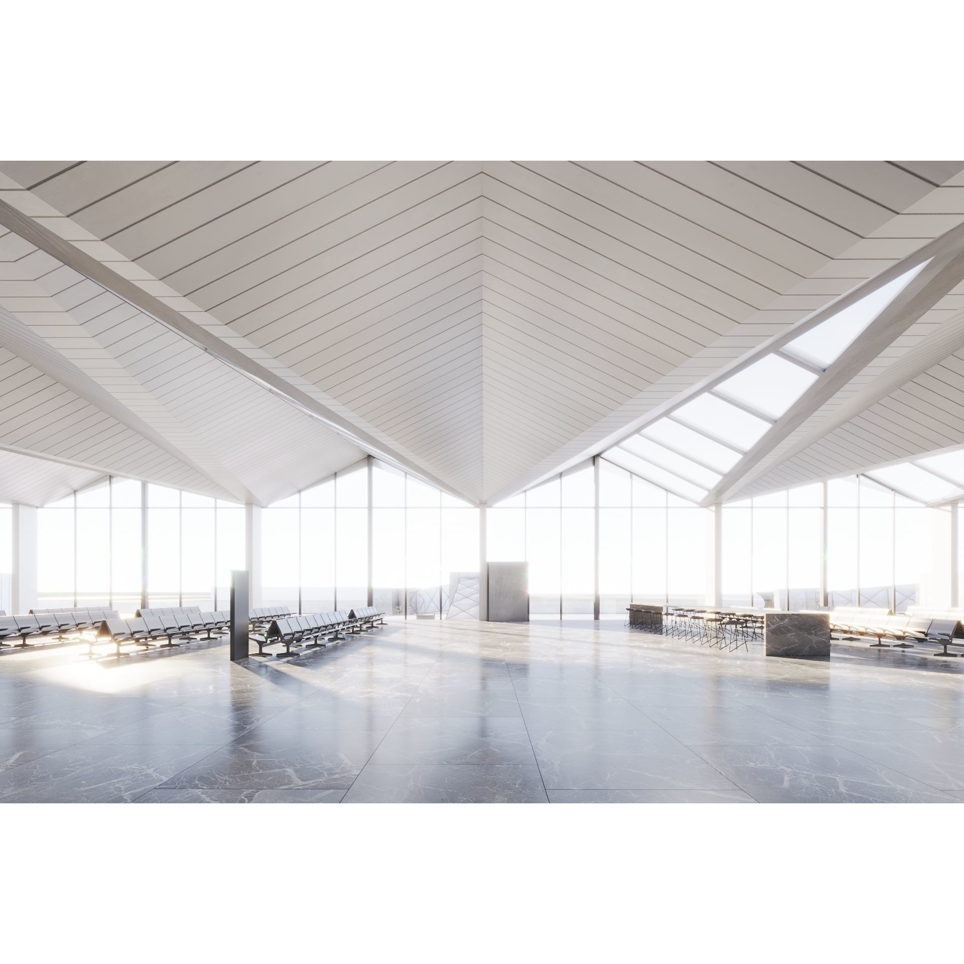 Modern Airport Building - PBR Textured 3D Model - View 4