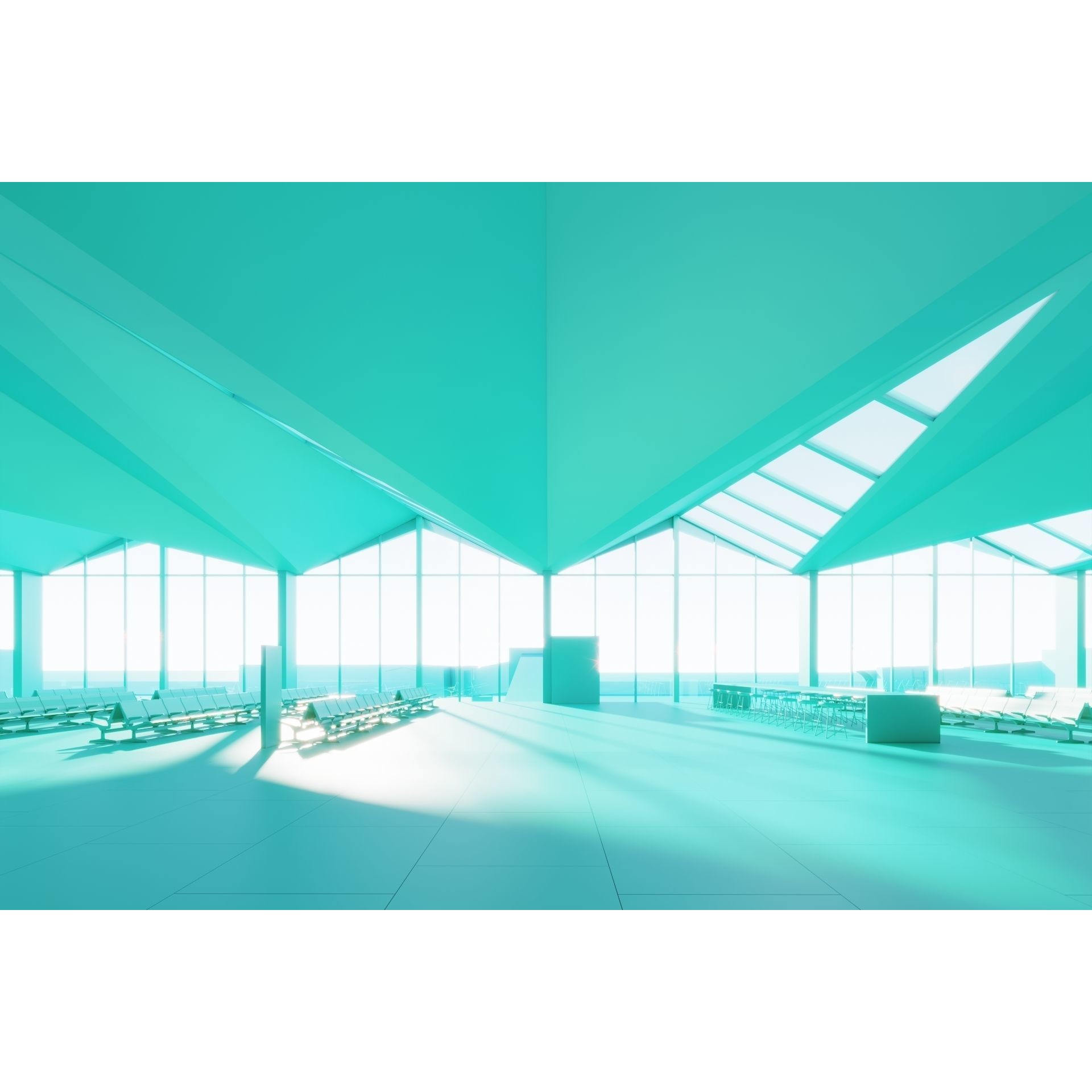 Modern Airport Building - PBR Textured 3D Model - View 5
