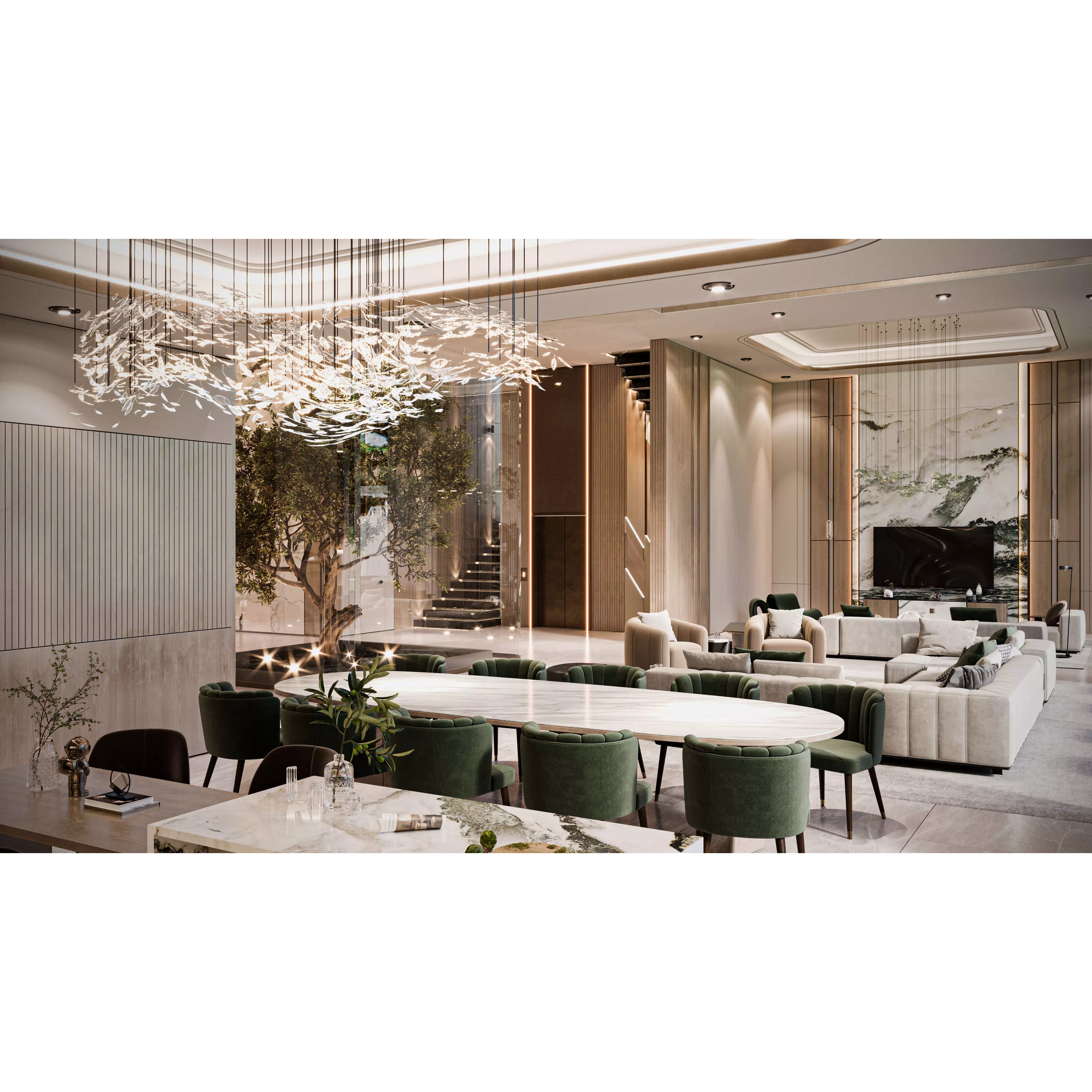 Modern Luxury Villa - High-End Interior 3D Model - View 2