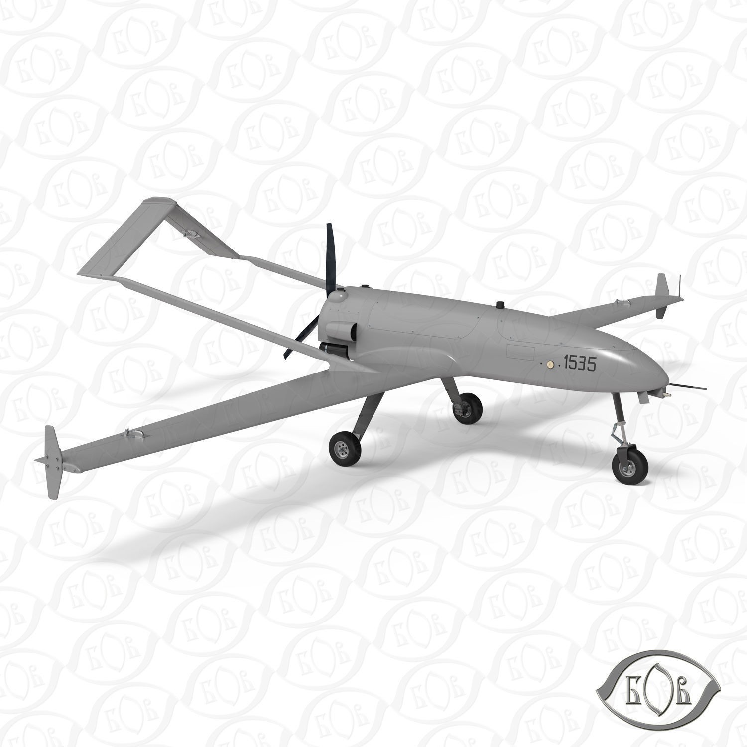 Ukrainian UAV AN196 LUTYI - Game-Ready 3D Model - View 3