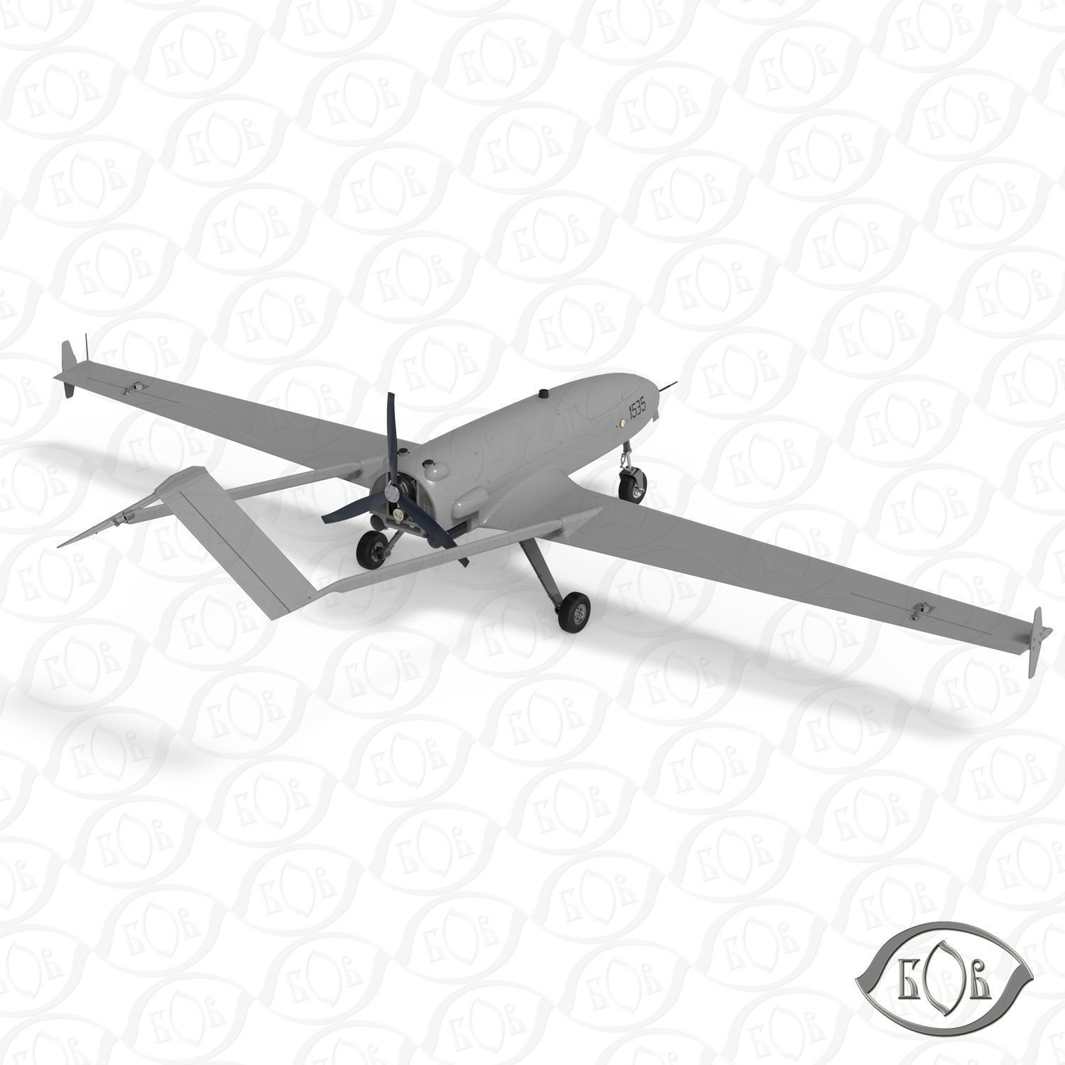 Ukrainian UAV AN196 LUTYI - Game-Ready 3D Model - View 4