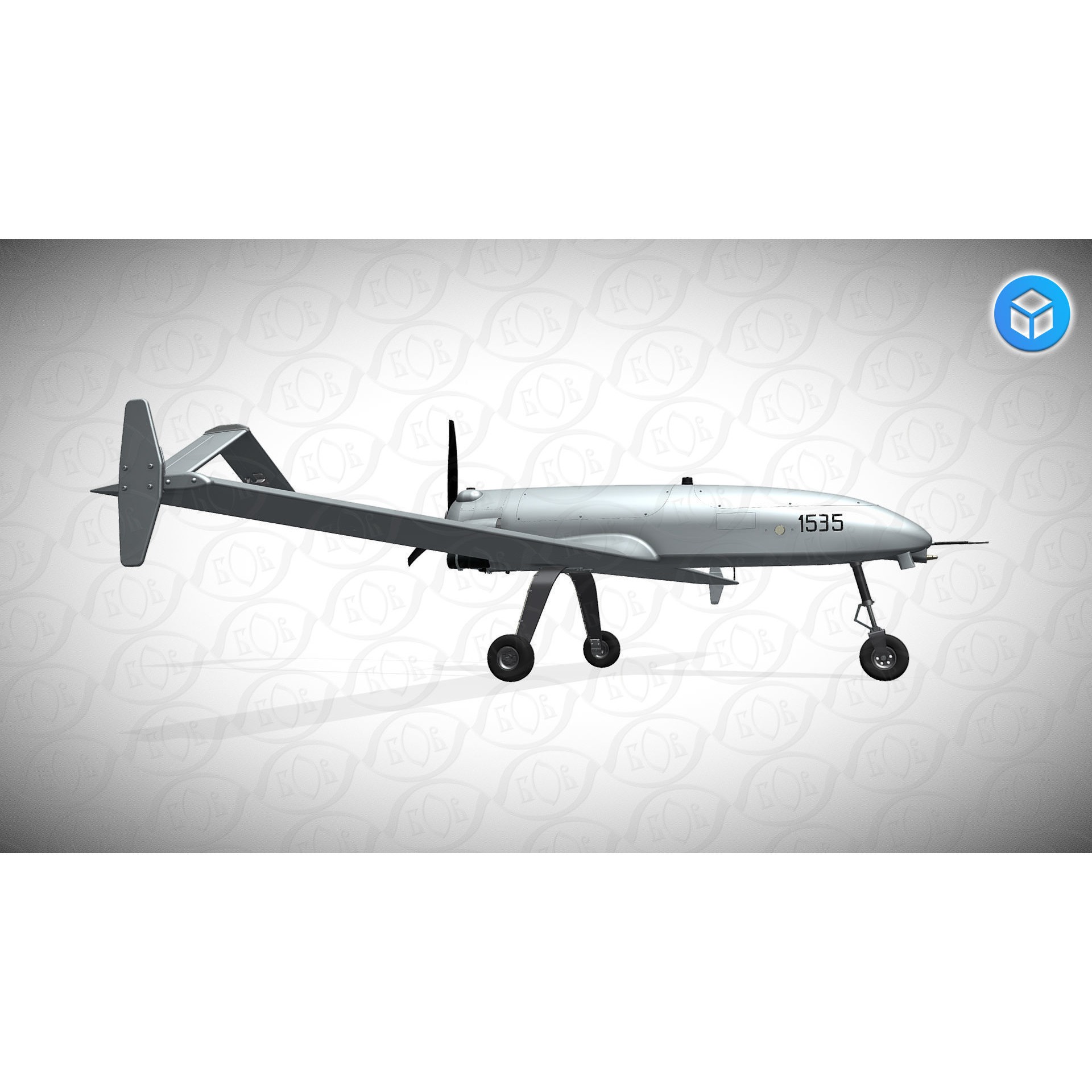 Ukrainian UAV AN196 LUTYI - Game-Ready 3D Model - View 5