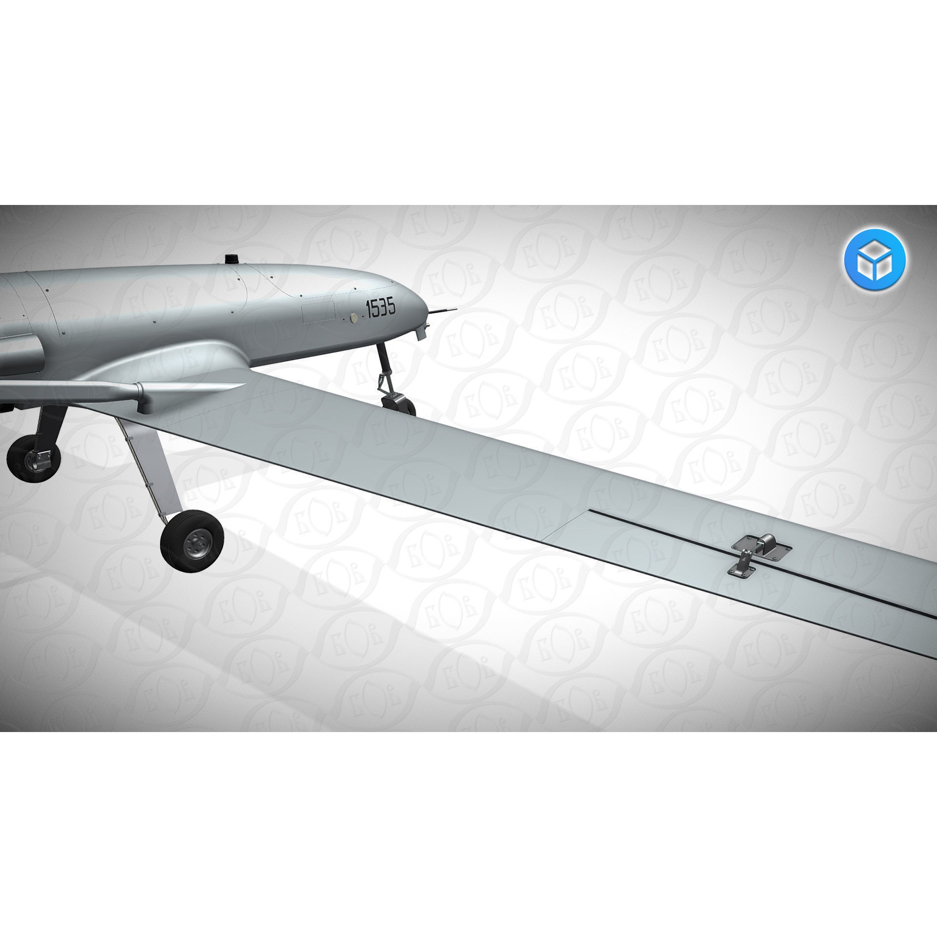 Ukrainian UAV AN196 LUTYI - Game-Ready 3D Model - View 7