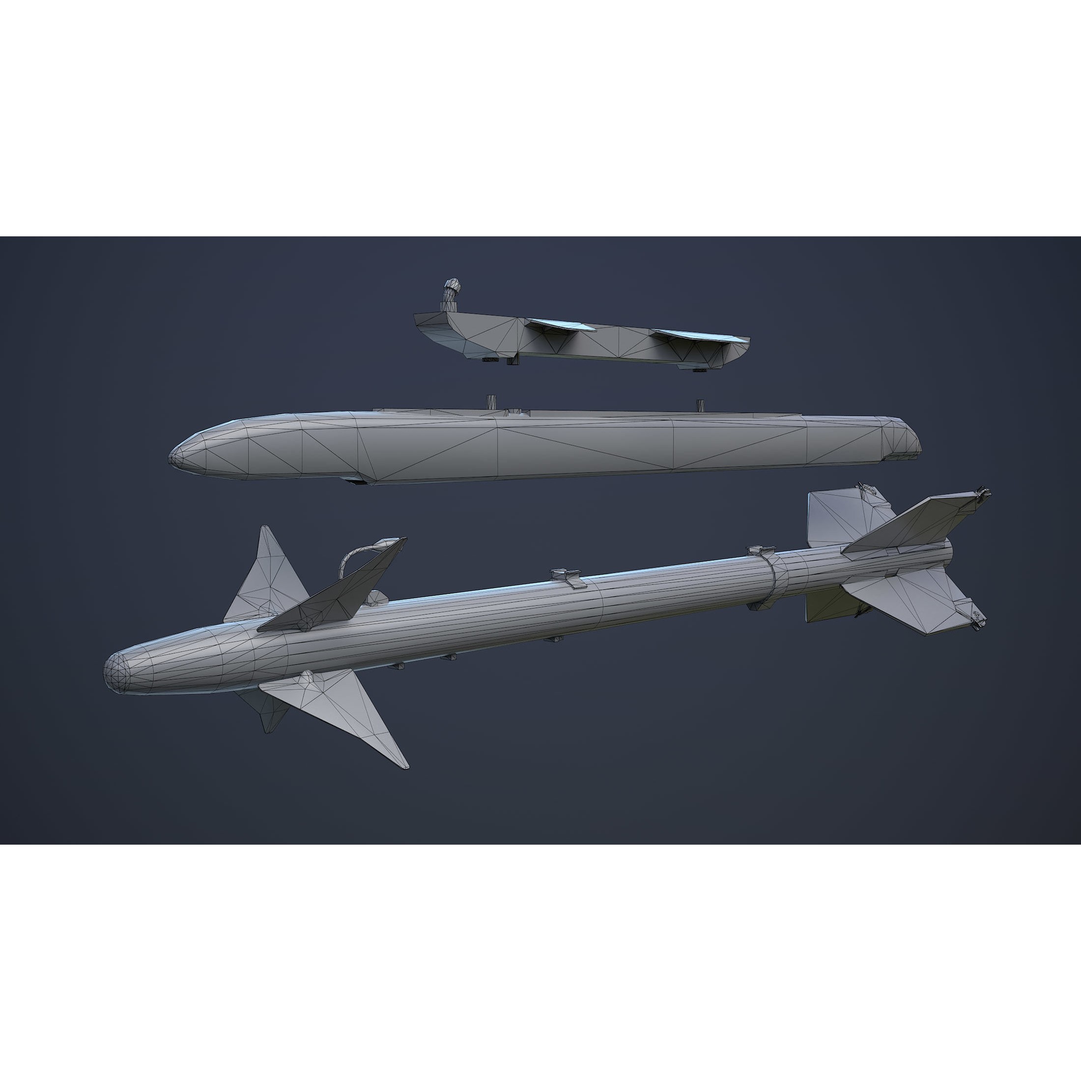 Helicopter Nato Weapons Set - Low-Poly Game-Ready 3D Model - View 19