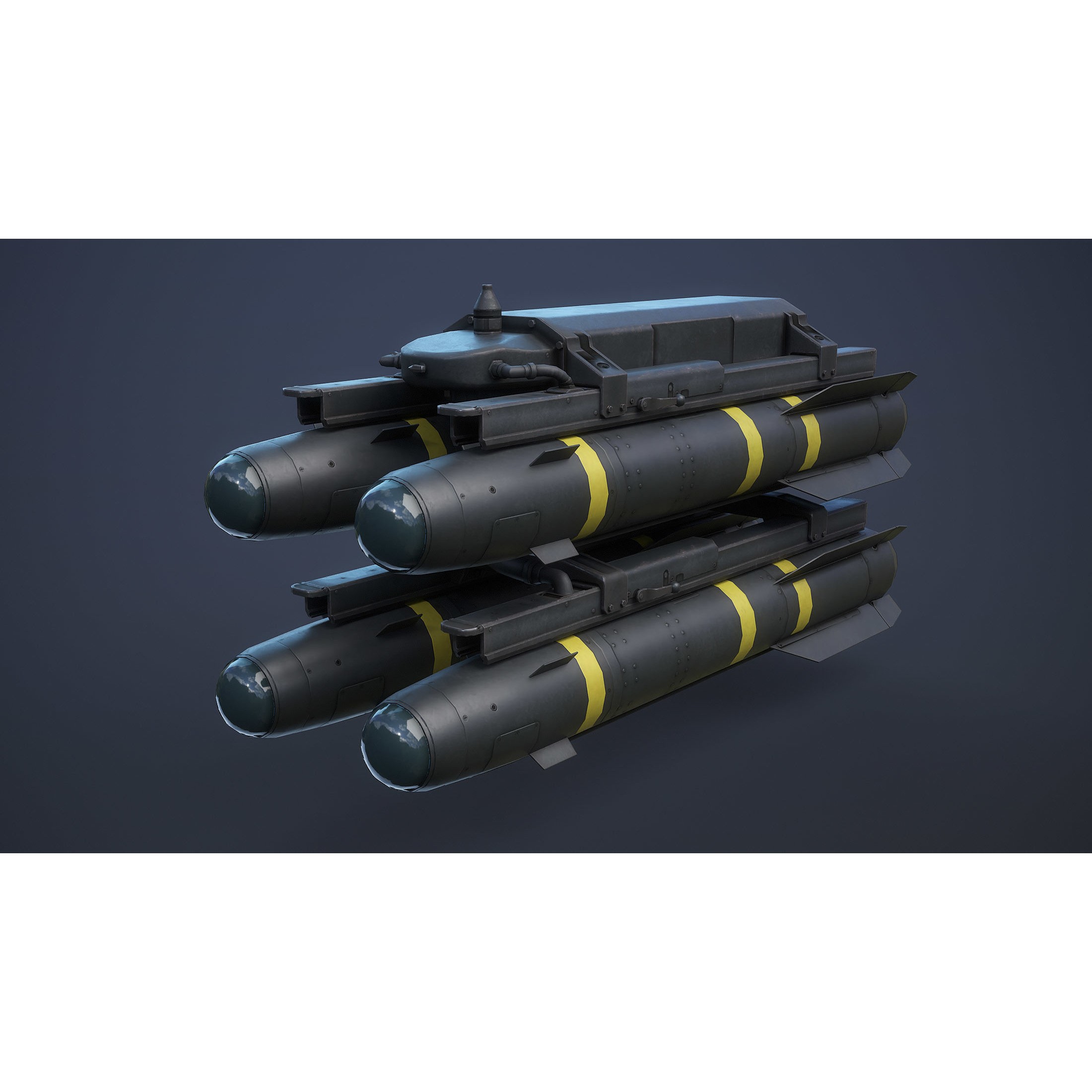 Helicopter Nato Weapons Set - Low-Poly Game-Ready 3D Model - View 3