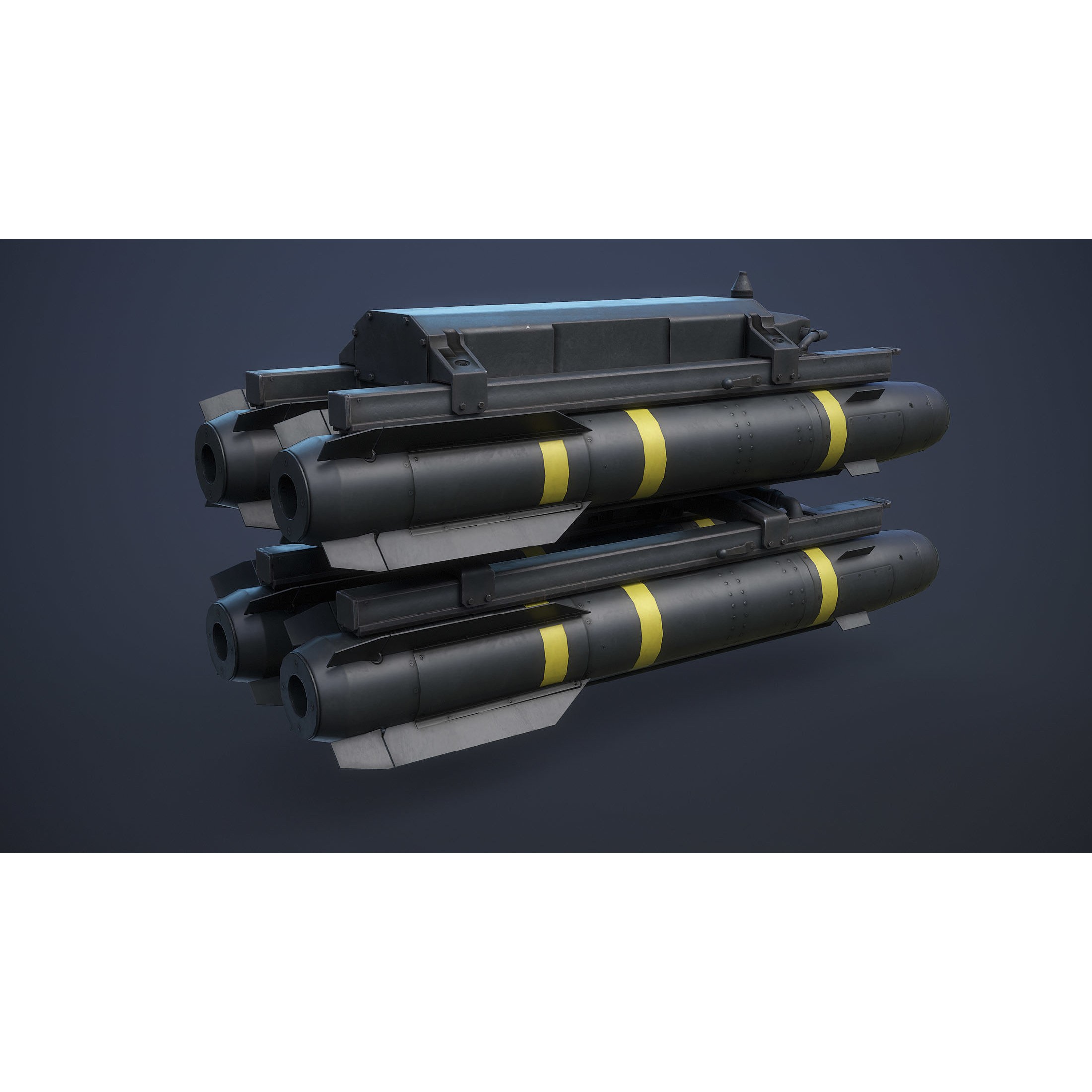 Helicopter Nato Weapons Set - Low-Poly Game-Ready 3D Model - View 4