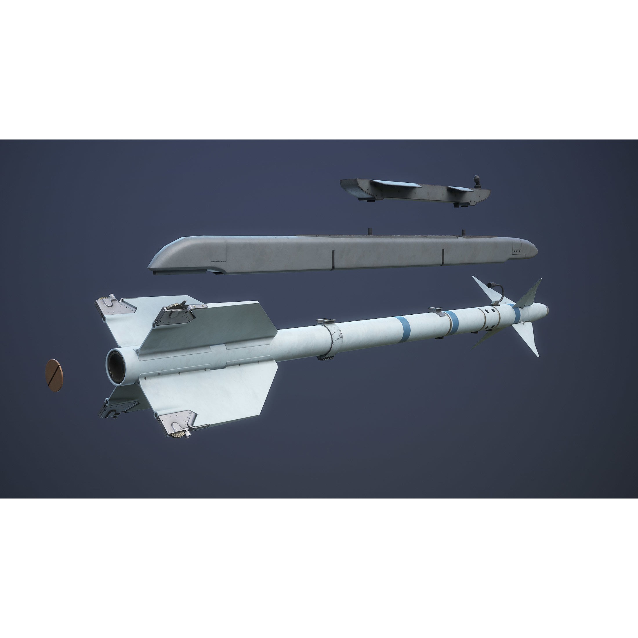 Helicopter Nato Weapons Set - Low-Poly Game-Ready 3D Model - View 8