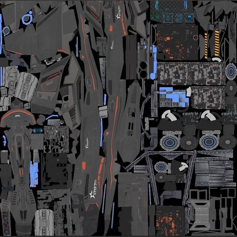 Star Fighter - Rigged Low-Poly Game-Ready 3D Model