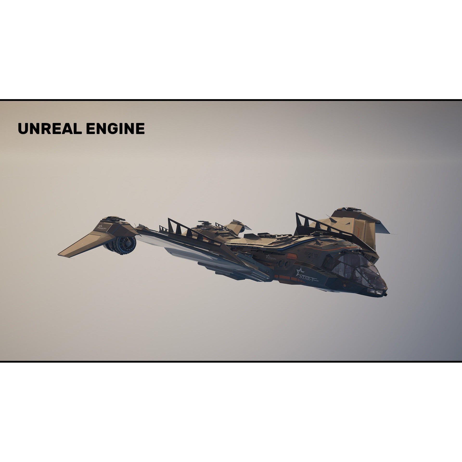 Star Fighter - Rigged Low-Poly Game-Ready 3D Model - View 10