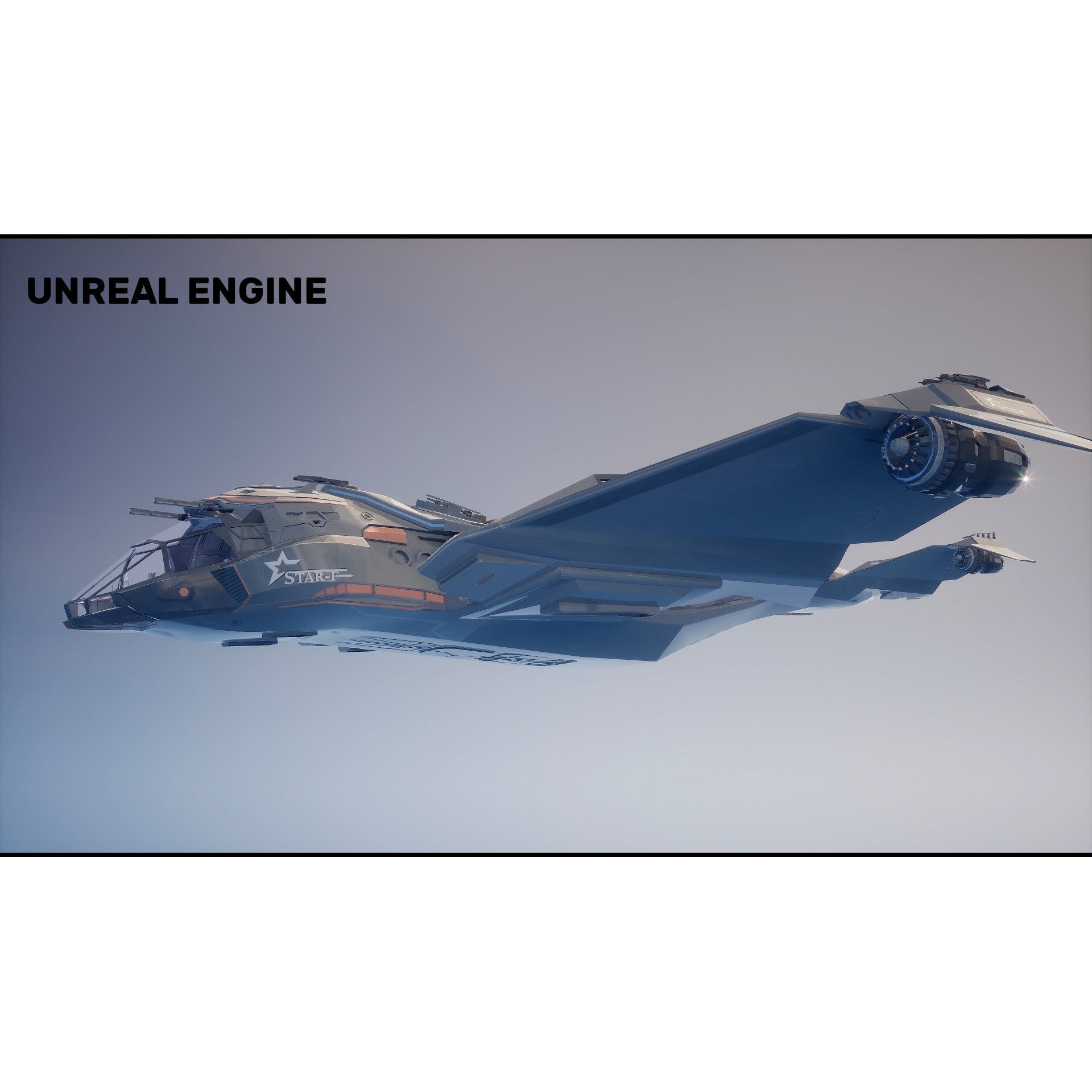 Star Fighter - Rigged Low-Poly Game-Ready 3D Model - View 11