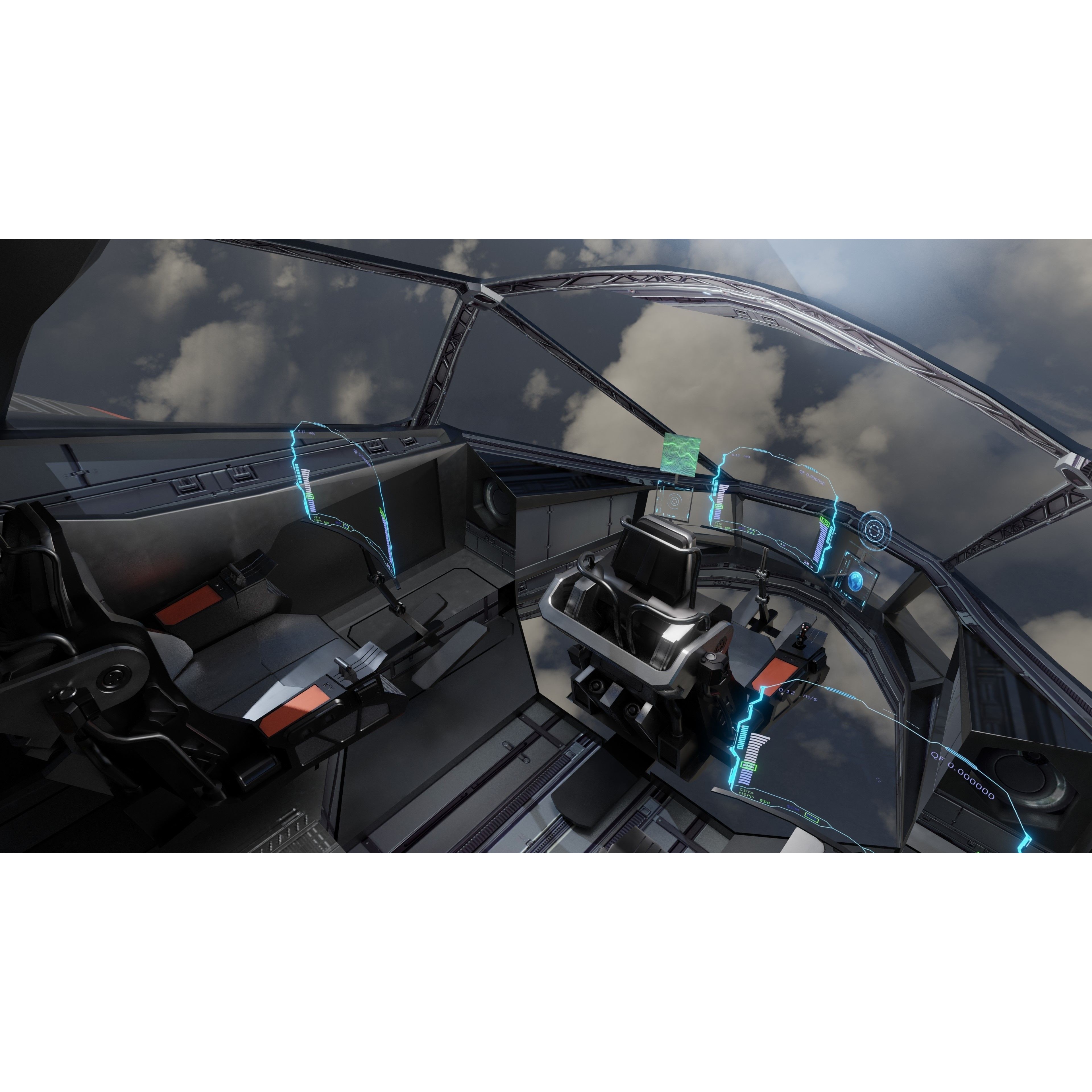 Star Fighter - Rigged Low-Poly Game-Ready 3D Model - View 16