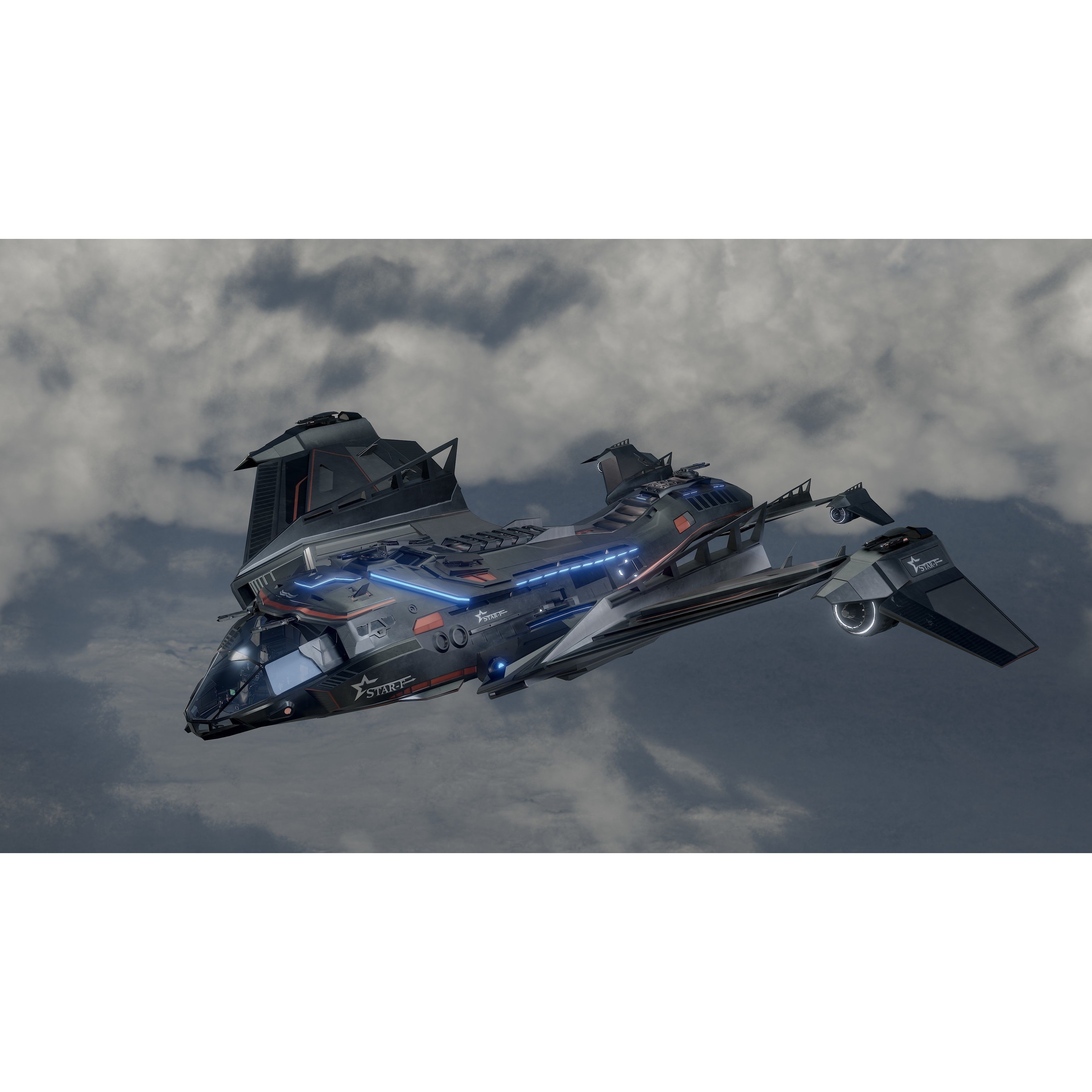 Star Fighter - Rigged Low-Poly Game-Ready 3D Model - View 21