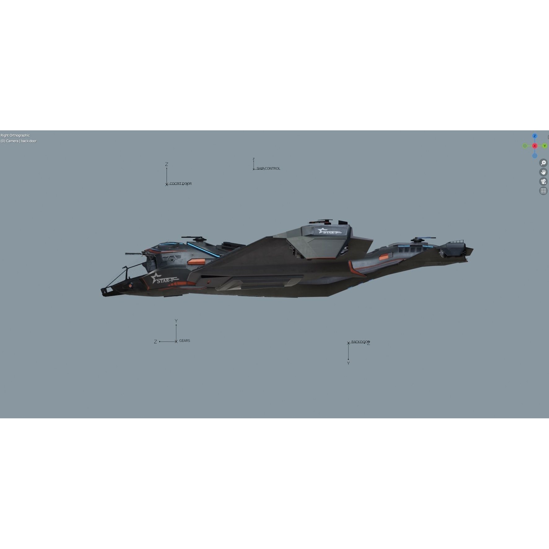 Star Fighter - Rigged Low-Poly Game-Ready 3D Model - View 29