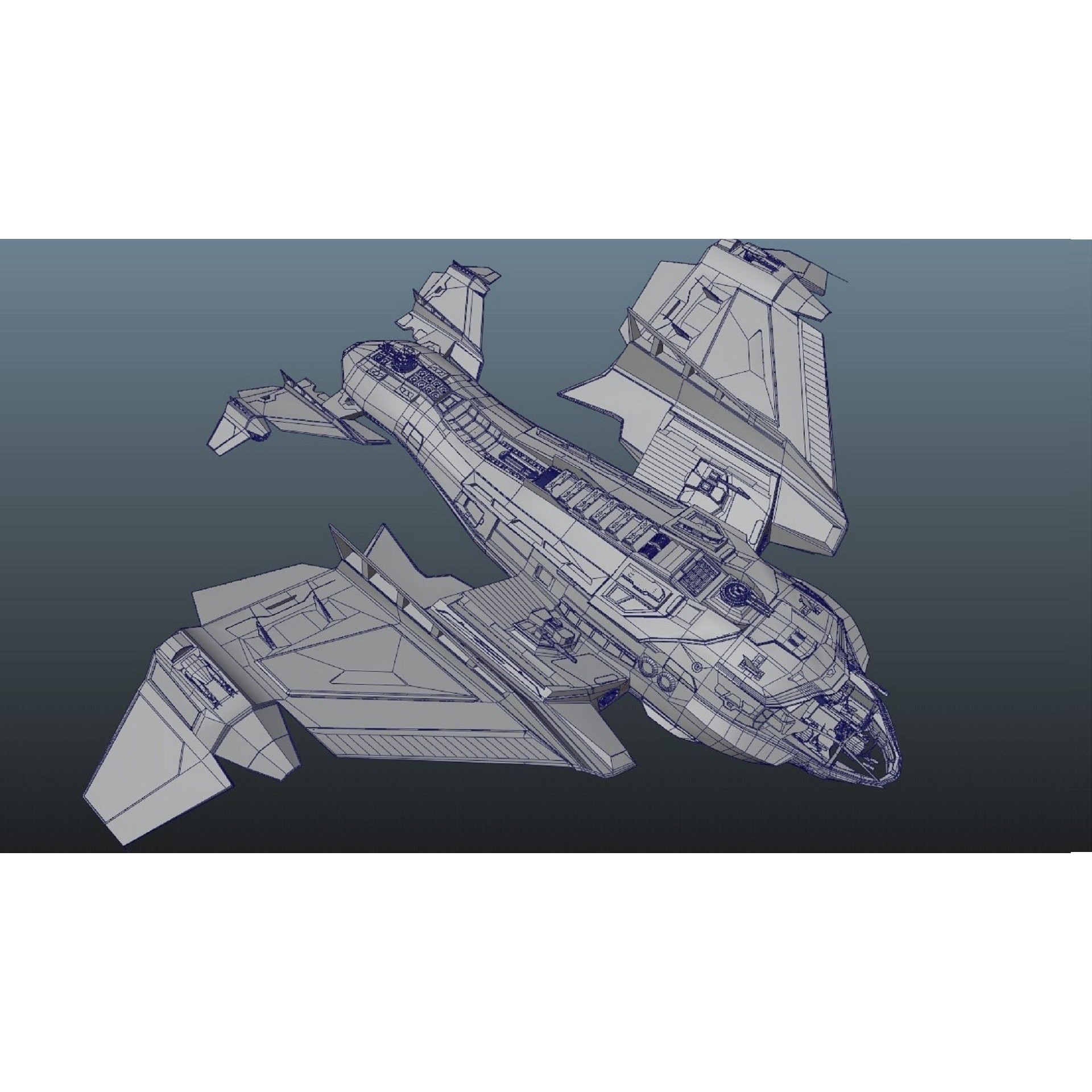 Star Fighter - Rigged Low-Poly Game-Ready 3D Model - View 32