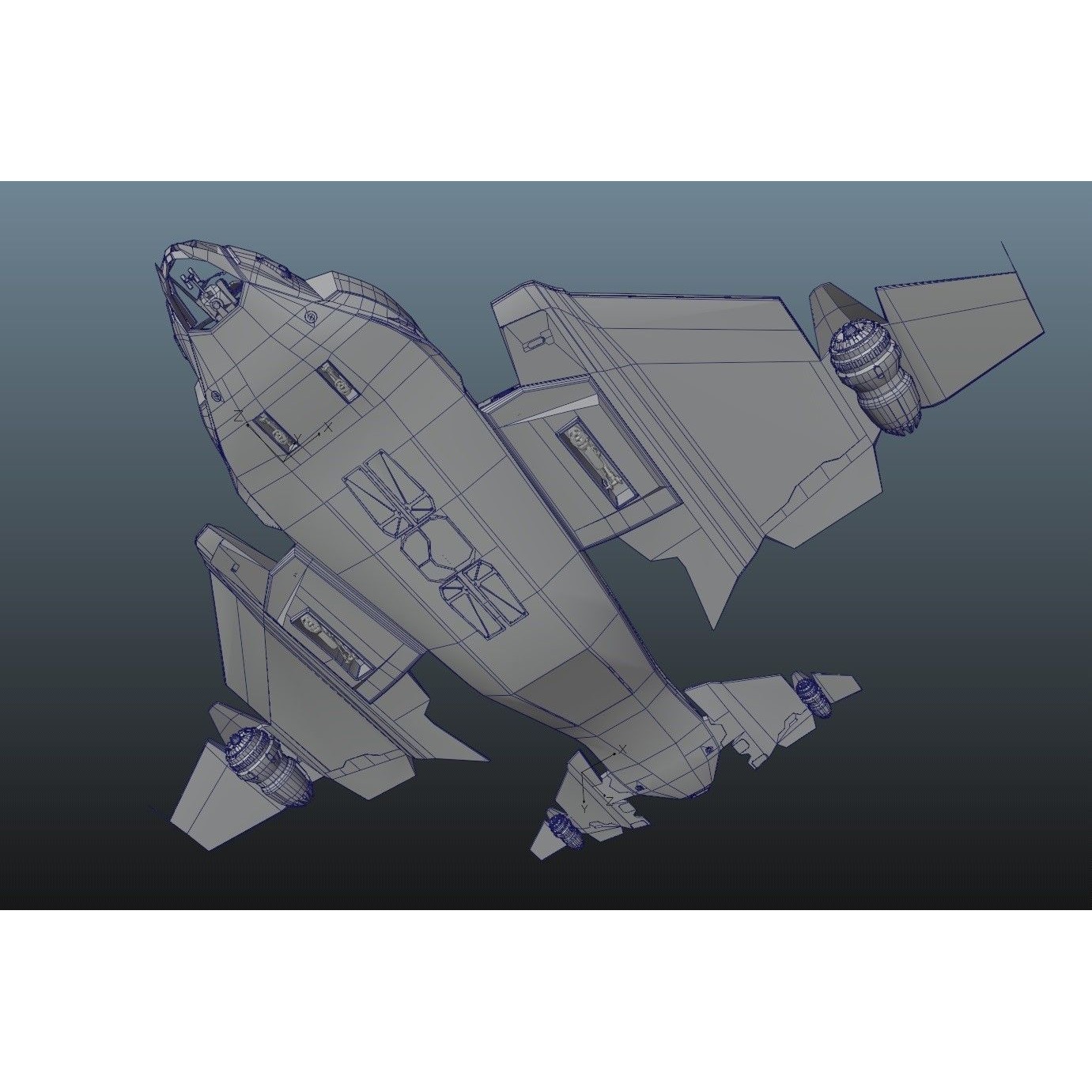 Star Fighter - Rigged Low-Poly Game-Ready 3D Model - View 33