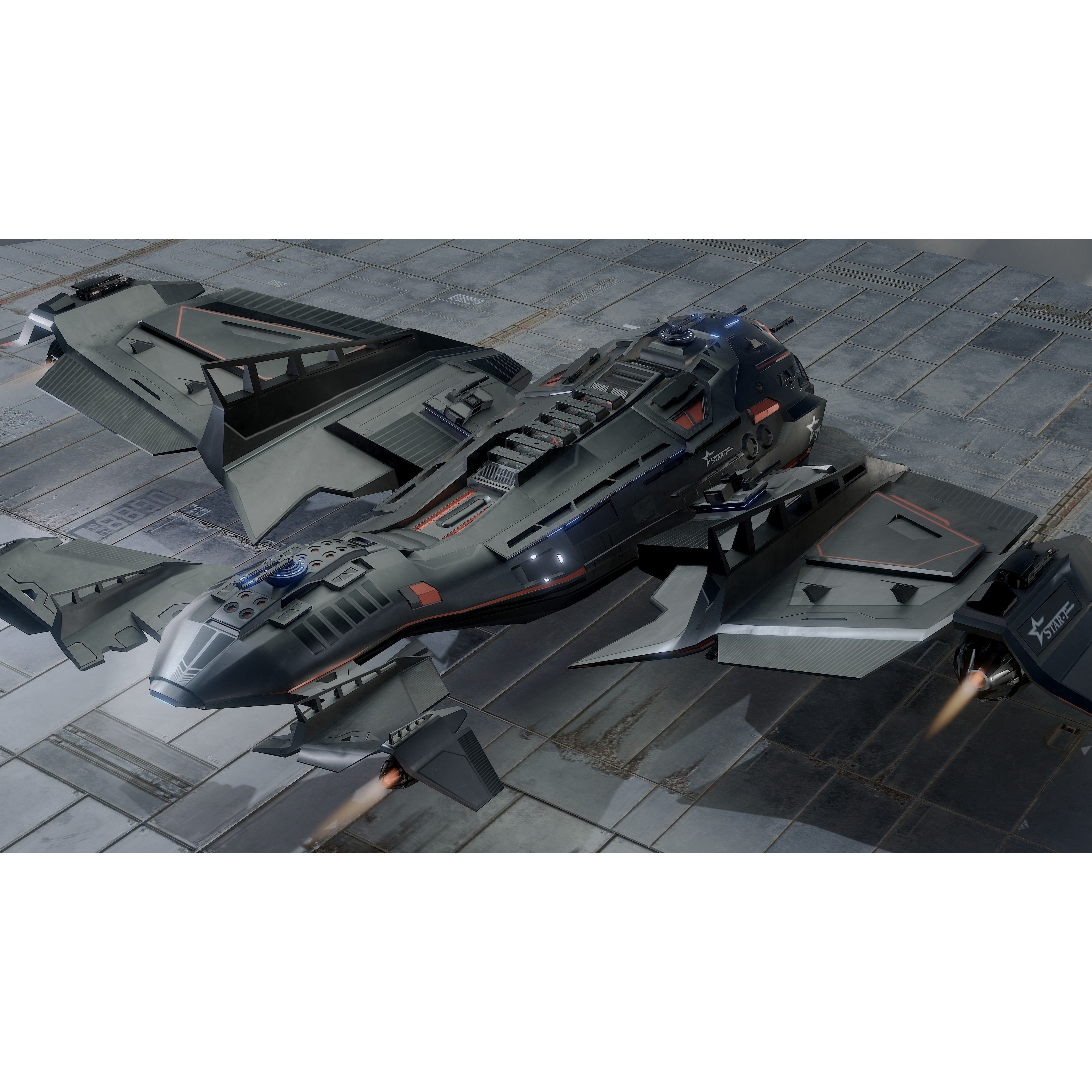 Star Fighter - Rigged Low-Poly Game-Ready 3D Model - View 4