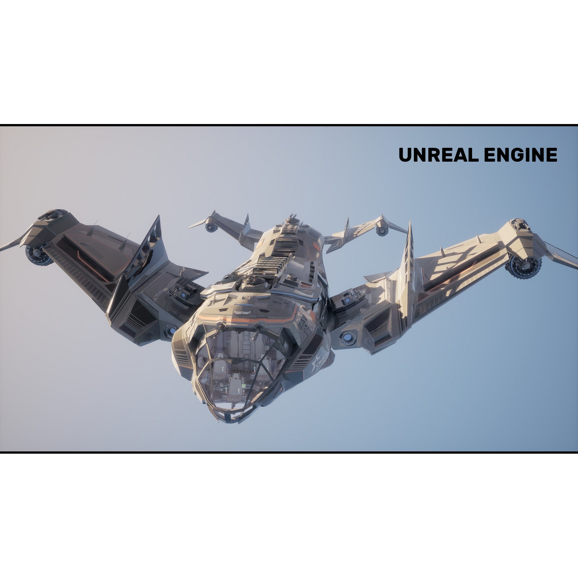 Star Fighter - Rigged Low-Poly Game-Ready 3D Model - View 6