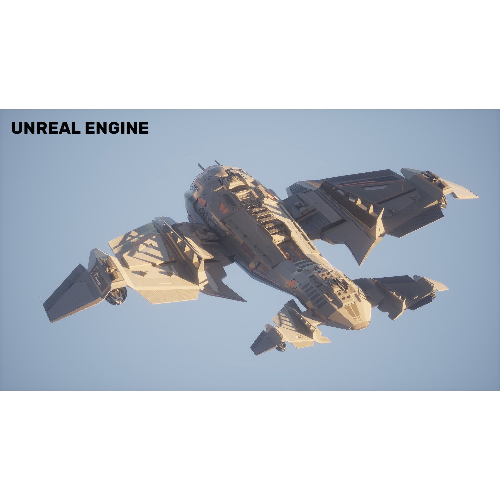 Star Fighter - Rigged Low-Poly Game-Ready 3D Model - View 7
