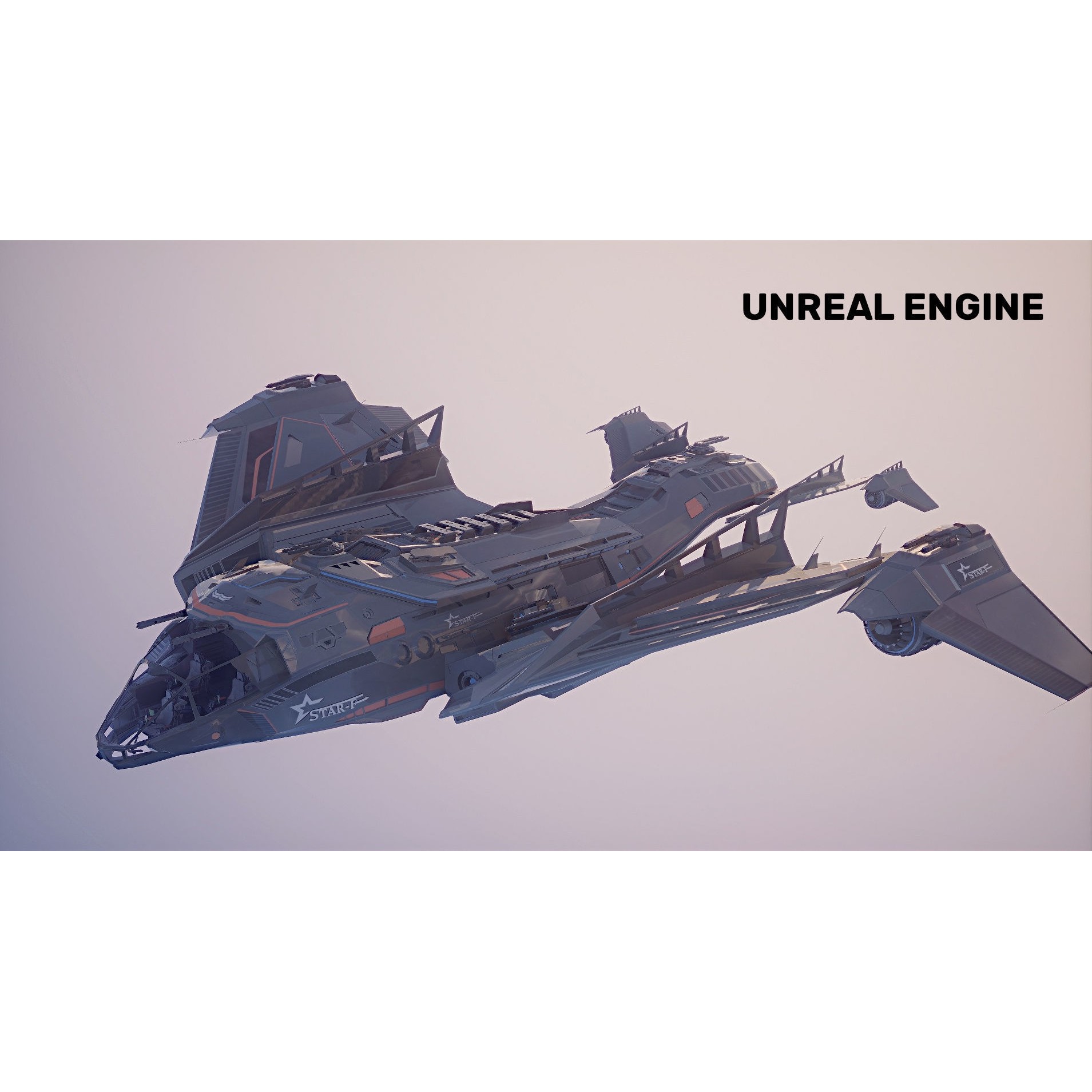 Star Fighter - Rigged Low-Poly Game-Ready 3D Model - View 8