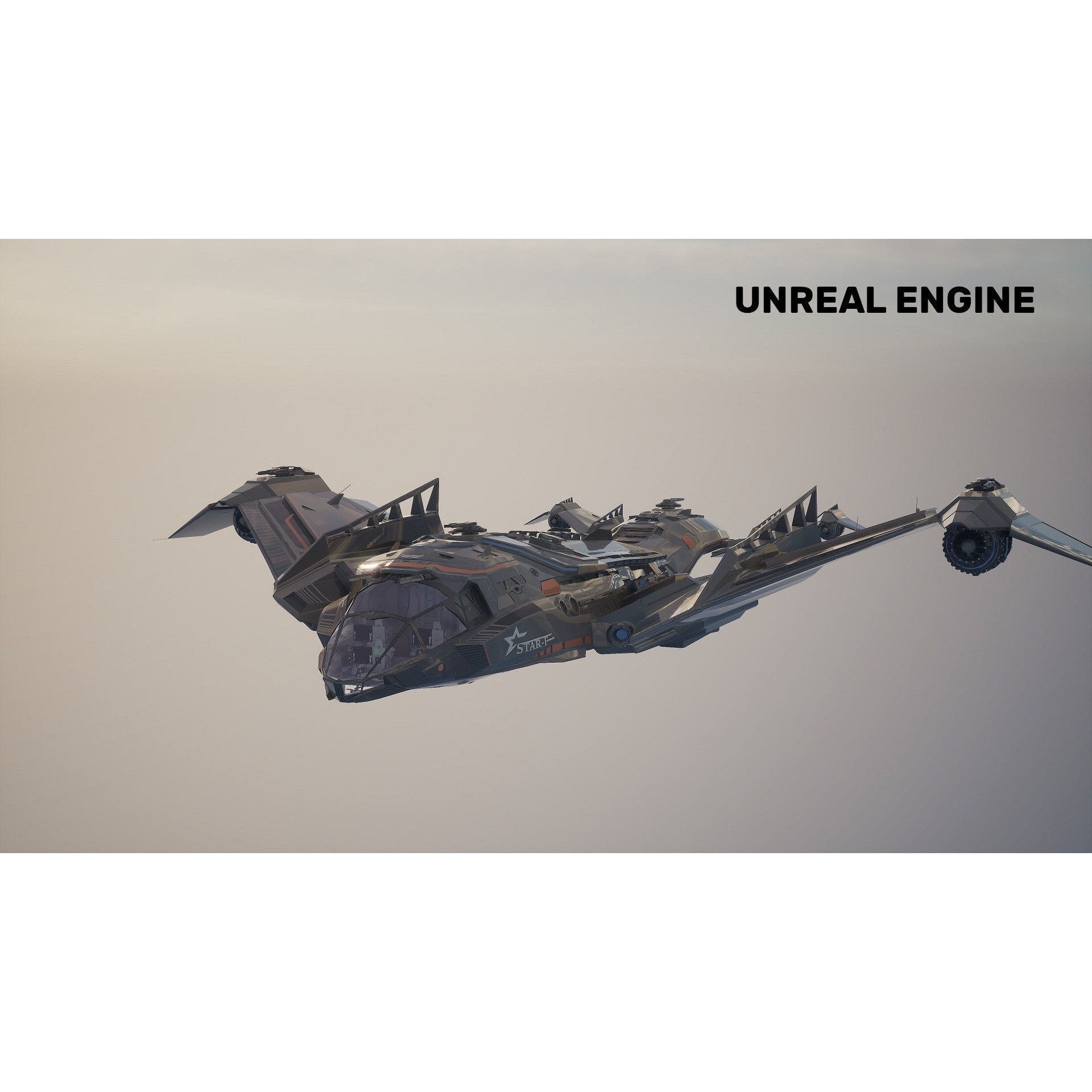 Star Fighter - Rigged Low-Poly Game-Ready 3D Model - View 9