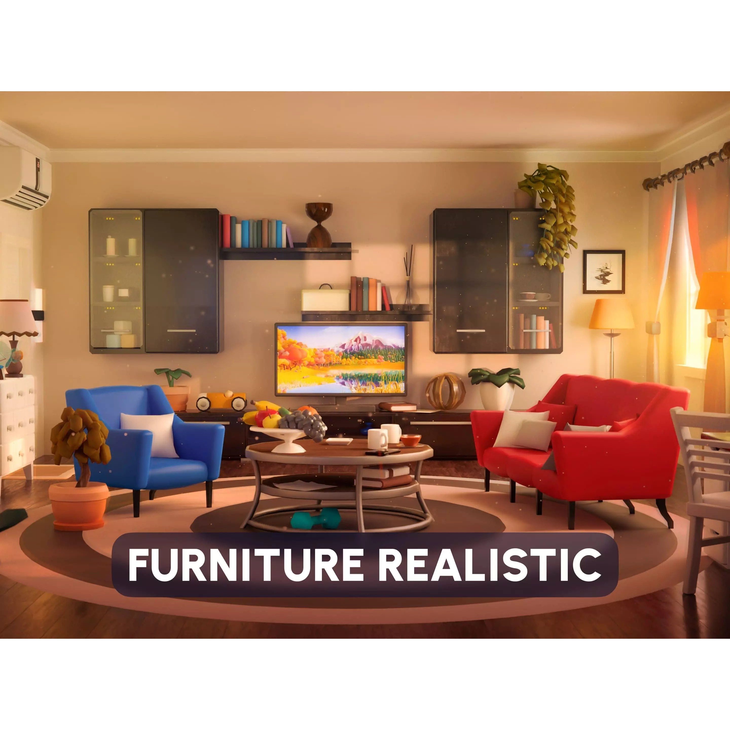 Furniture Realistic - Low-Poly Game-Ready 3D Model - View 2